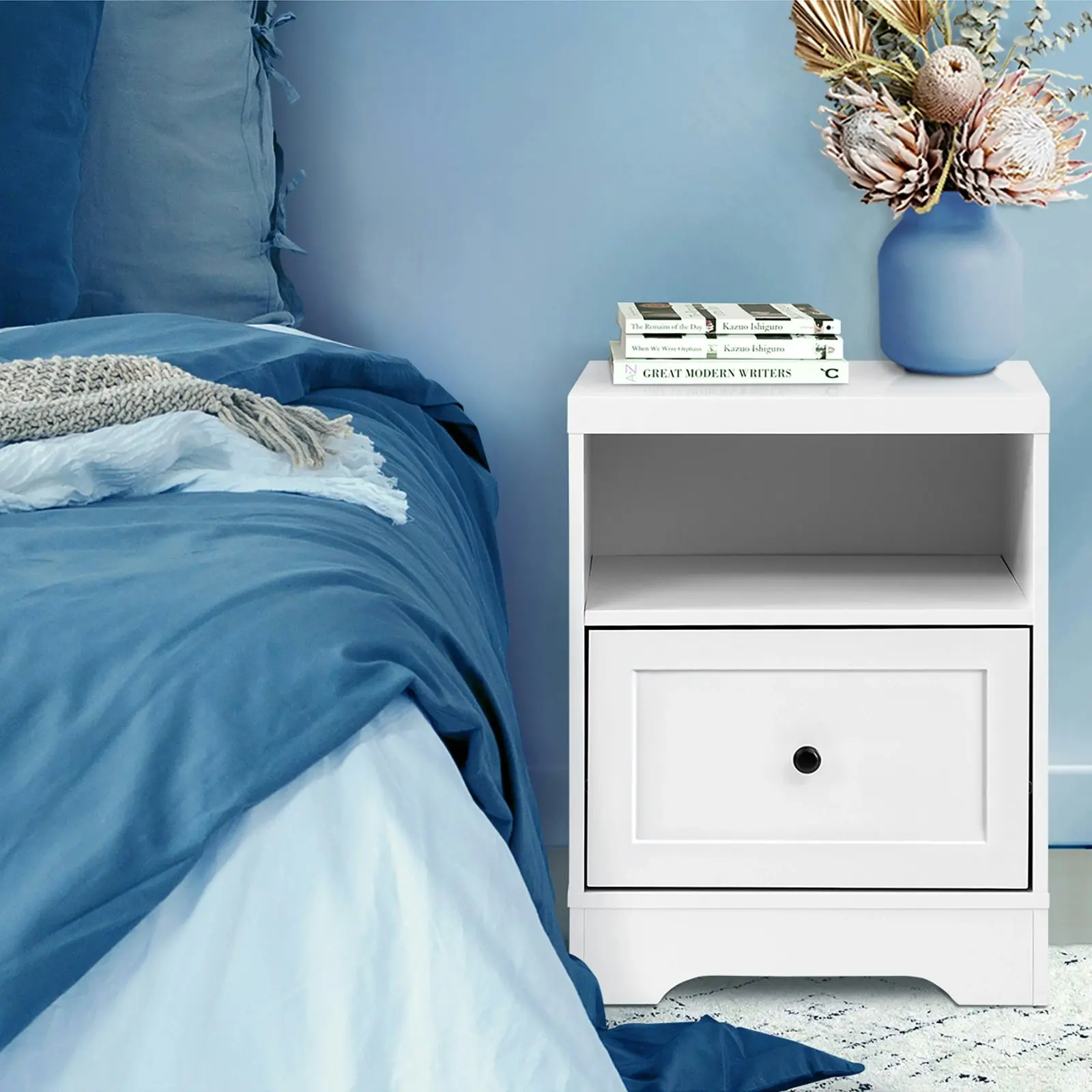 Oikiture 2PCS Bedside Tables Nightstand Hamptons Furniture