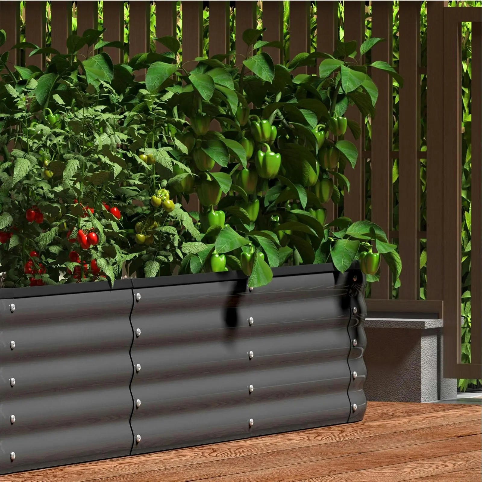 Livsip 9-IN-1 Raised Garden Bed Modular Kit Planter Oval Galvanised Steel 40CM