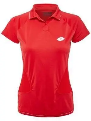 Lotto Womens Shela IV Polo Tee Shirt Top Tennis Sport - Red