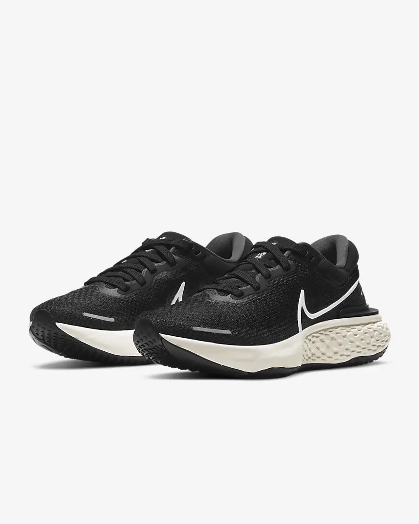 Nike Womens ZoomX Invincible Run Flyknit Sports Running Sneaker Shoes - Black/White-Iron Grey