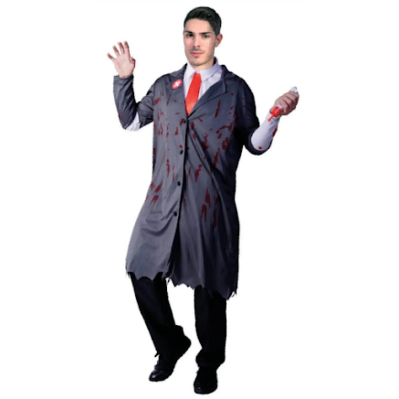 Mens Crazy Zombie Surgeon Costume Doctor Dead Zombie Halloween Lab Party