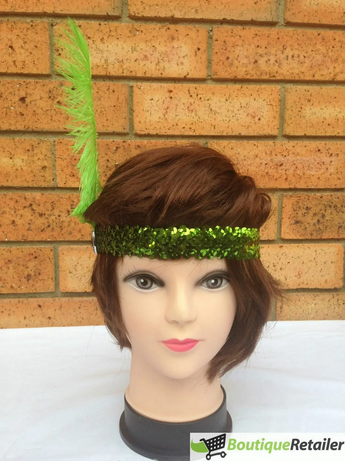 1920s FLAPPER HEADBAND Headpiece Feather Sequin Charleston Costume Gatsby Dance