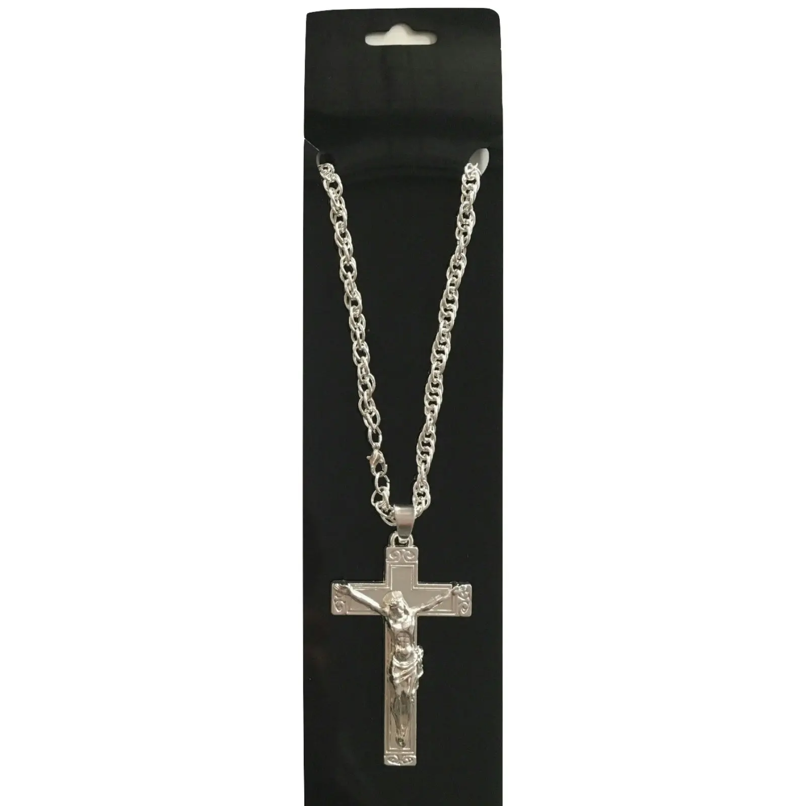 Jesus Christ Metal Necklace Chain Pendant Chain Jewellery Crucifix