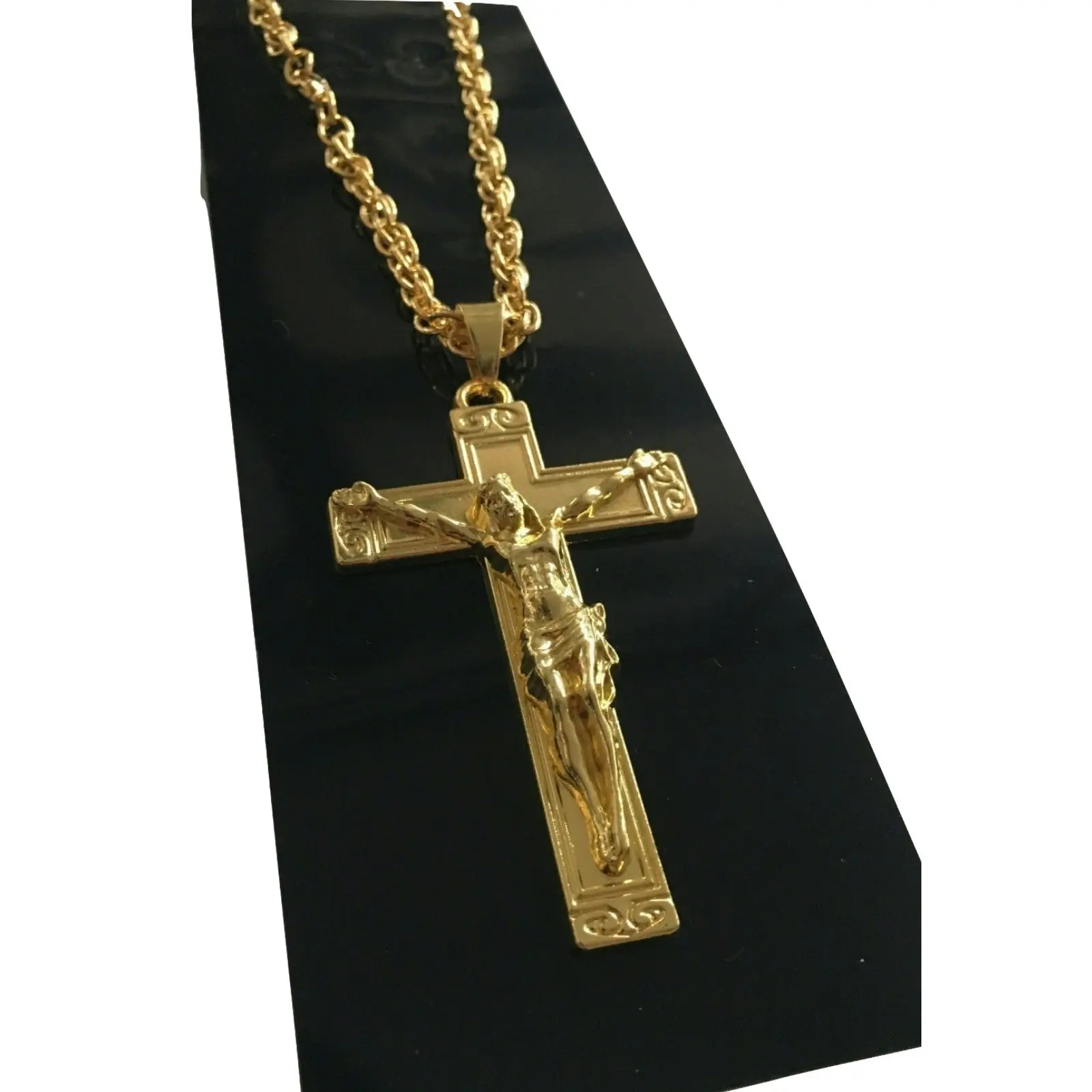 Jesus Christ Metal Necklace Chain Pendant Chain Jewellery Crucifix