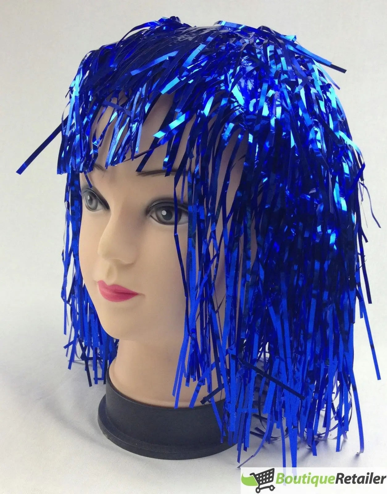 Tinsel Metallic Wig 70s 50s 20s Costume Mens Womens Unisex Disco Fancy Dress Up