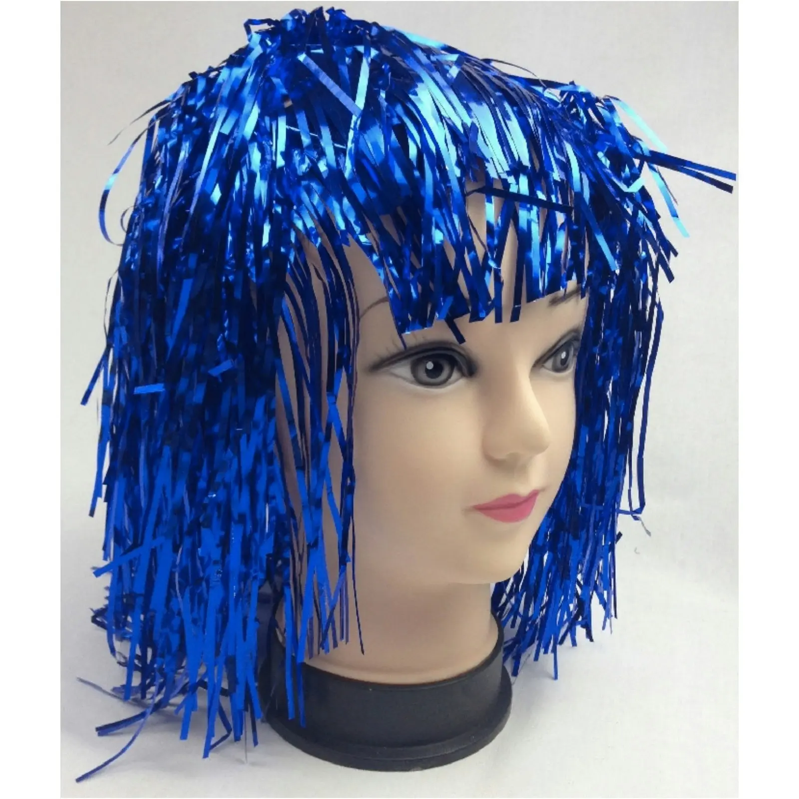 Tinsel Metallic Wig 70s 50s 20s Costume Mens Womens Unisex Disco Fancy Dress Up