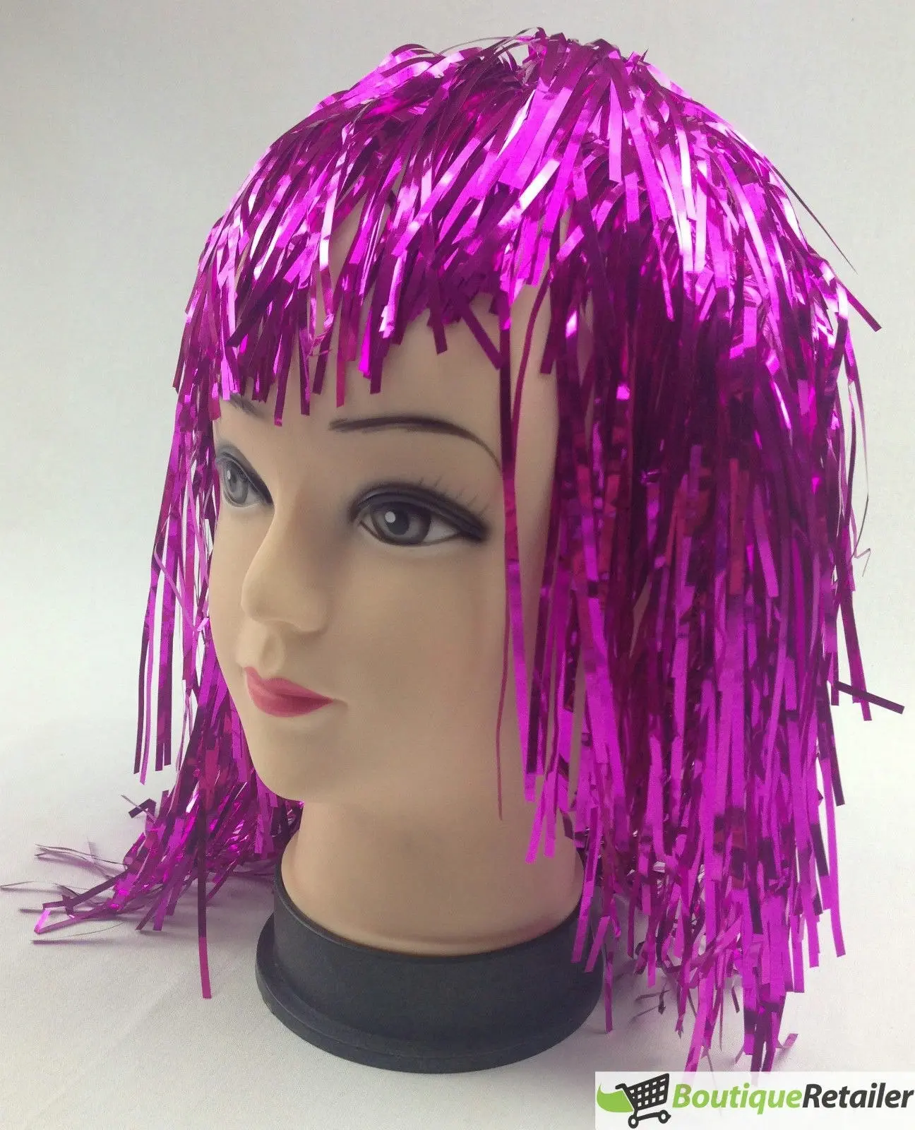 Tinsel Metallic Wig 70s 50s 20s Costume Mens Womens Unisex Disco Fancy Dress Up