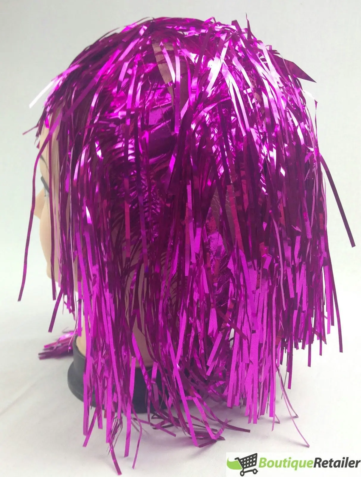 Tinsel Metallic Wig 70s 50s 20s Costume Mens Womens Unisex Disco Fancy Dress Up