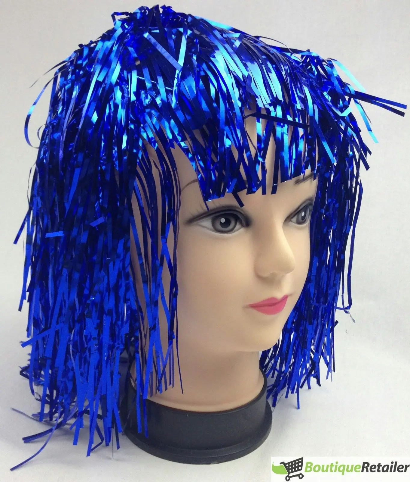 Tinsel Metallic Wig 70s 50s 20s Costume Mens Womens Unisex Disco Fancy Dress Up