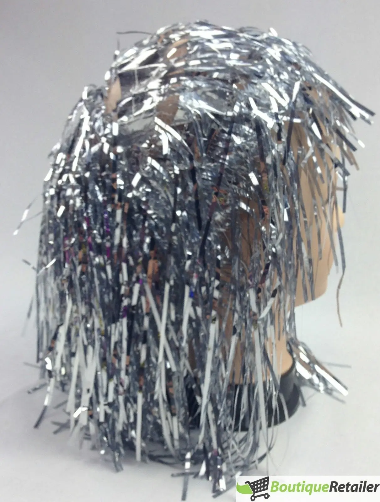 Tinsel Metallic Wig 70s 50s 20s Costume Mens Womens Unisex Disco Fancy Dress Up