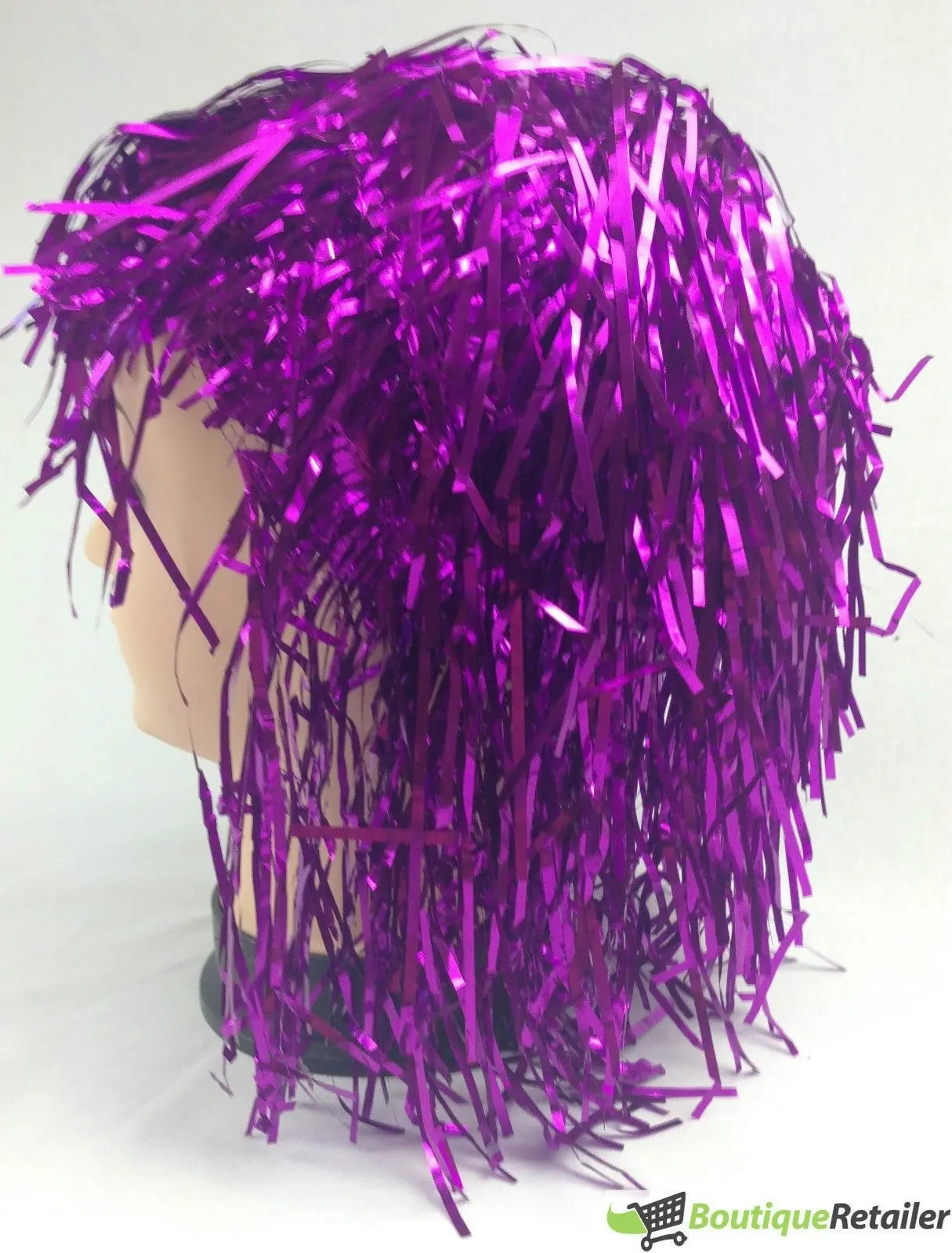 Tinsel Metallic Wig 70s 50s 20s Costume Mens Womens Unisex Disco Fancy Dress Up