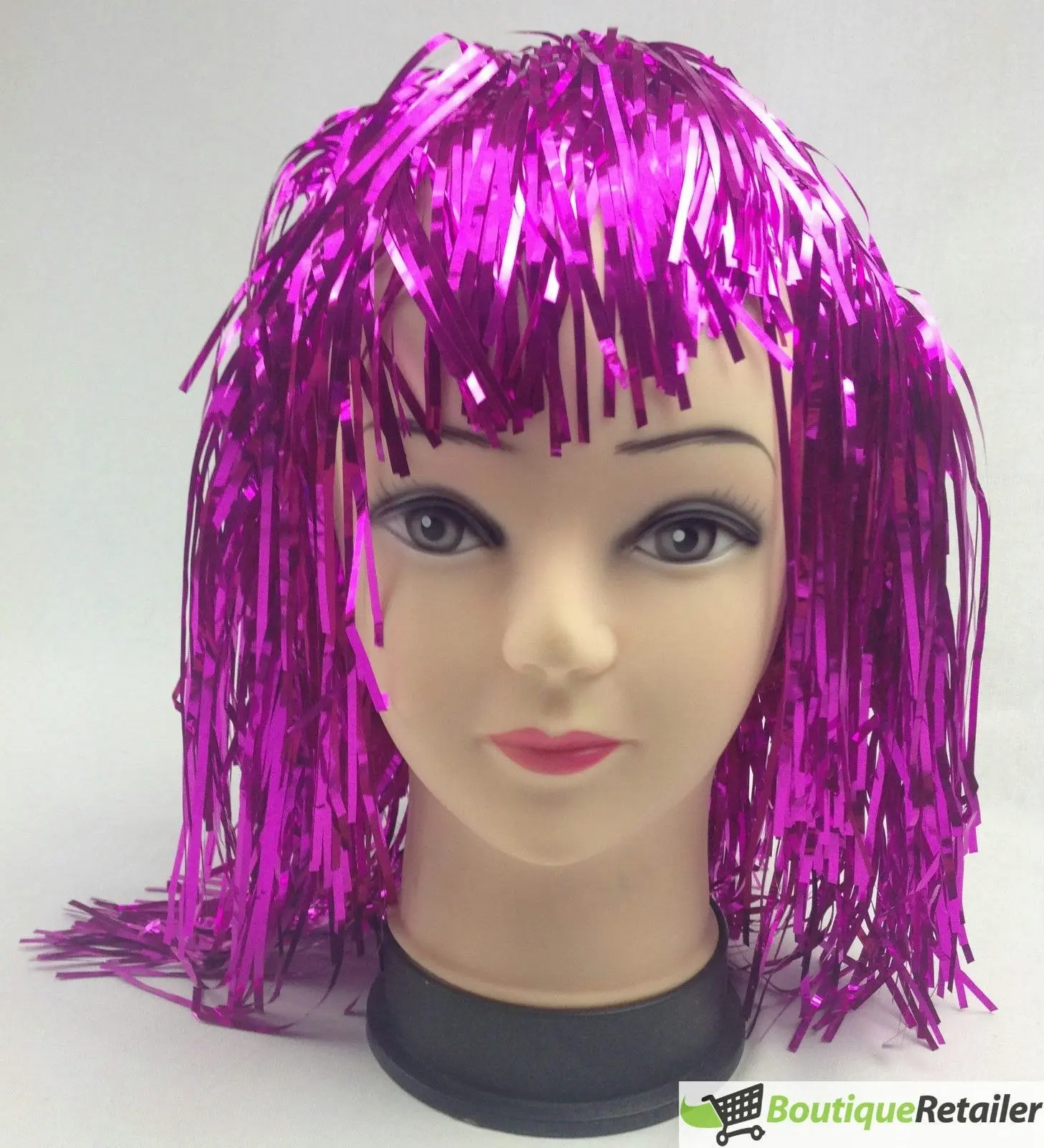 Tinsel Metallic Wig 70s 50s 20s Costume Mens Womens Unisex Disco Fancy Dress Up