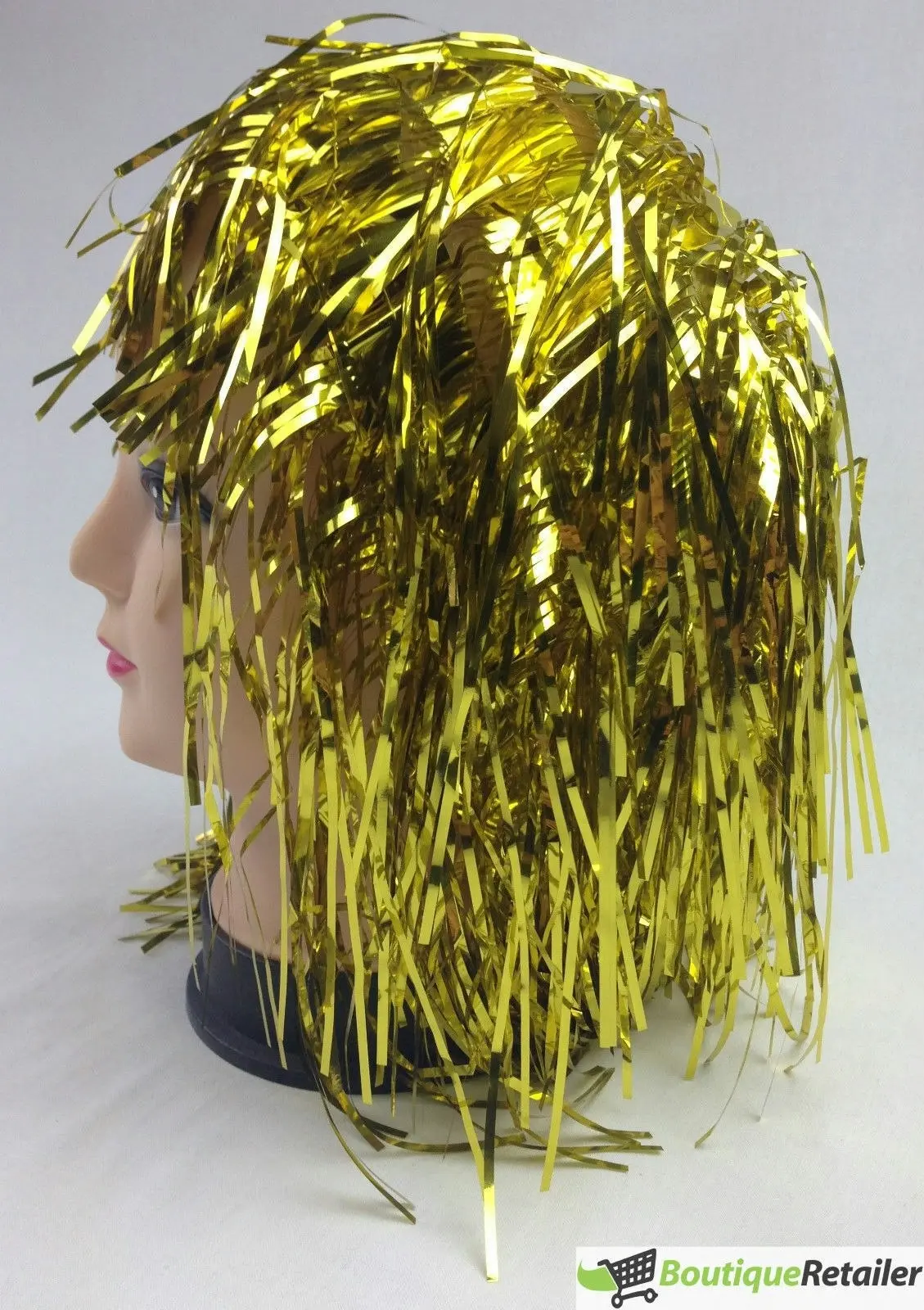 Tinsel Metallic Wig 70s 50s 20s Costume Mens Womens Unisex Disco Fancy Dress Up