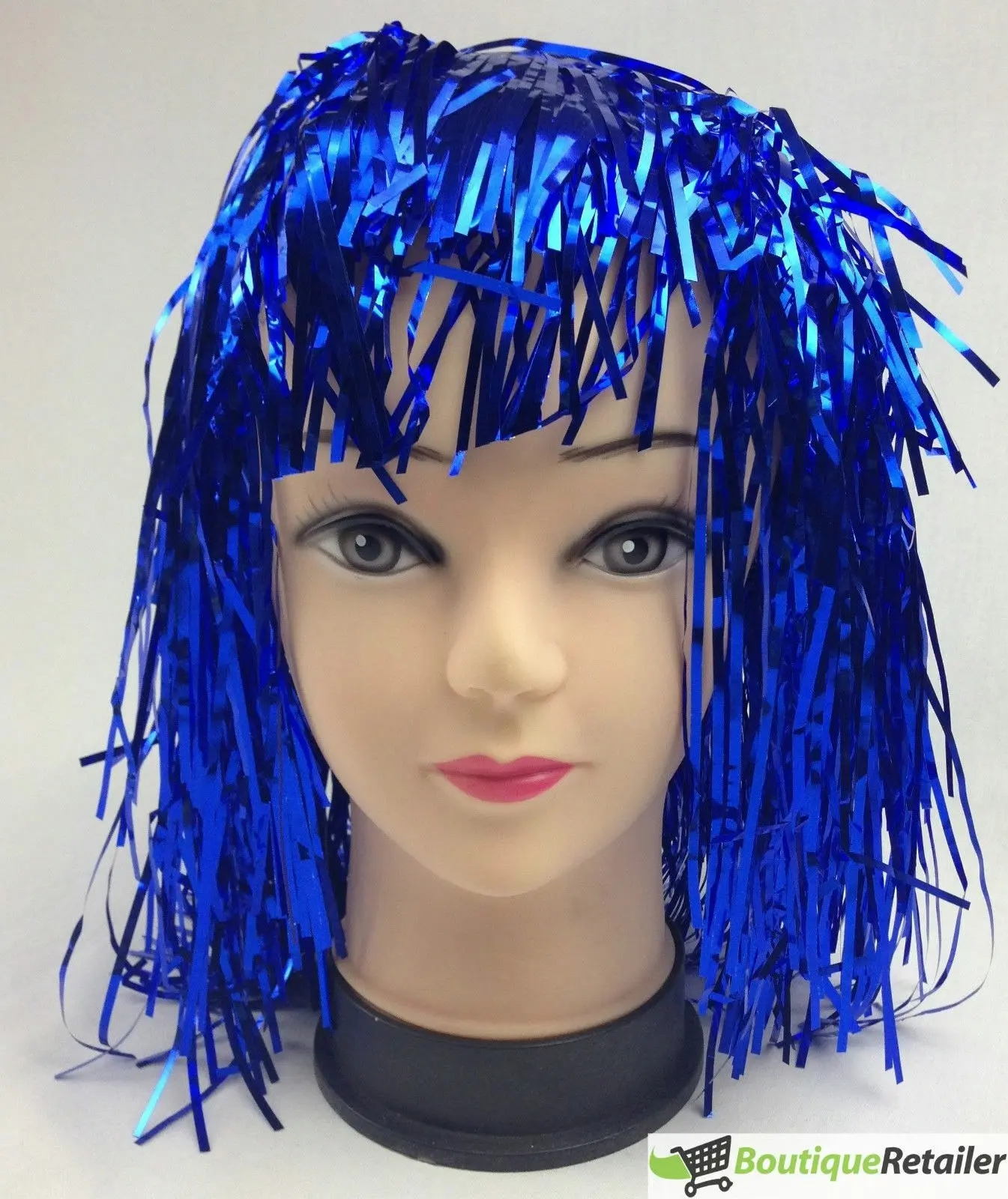 Tinsel Metallic Wig 70s 50s 20s Costume Mens Womens Unisex Disco Fancy Dress Up