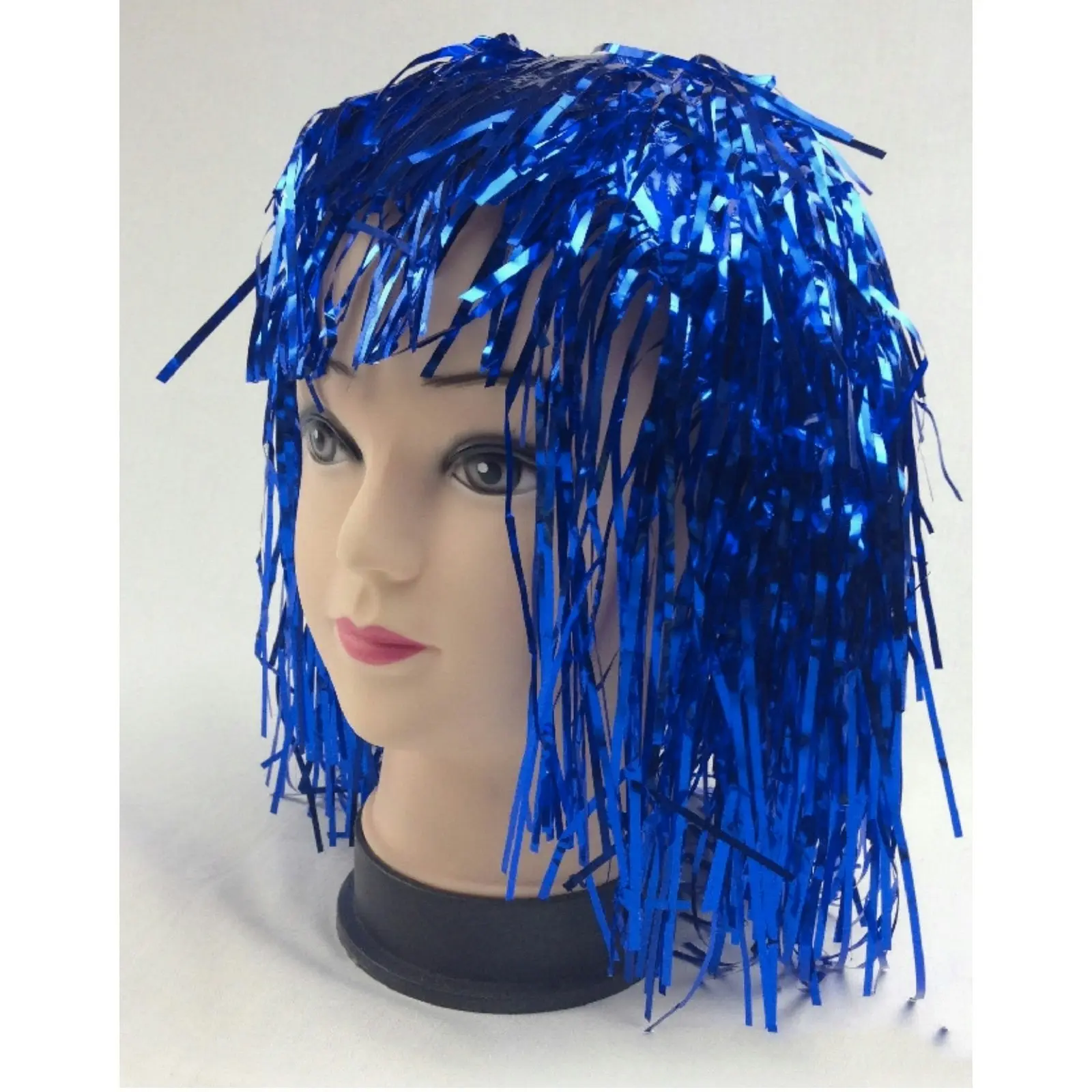 Tinsel Metallic Wig 70s 50s 20s Costume Mens Womens Unisex Disco Fancy Dress Up