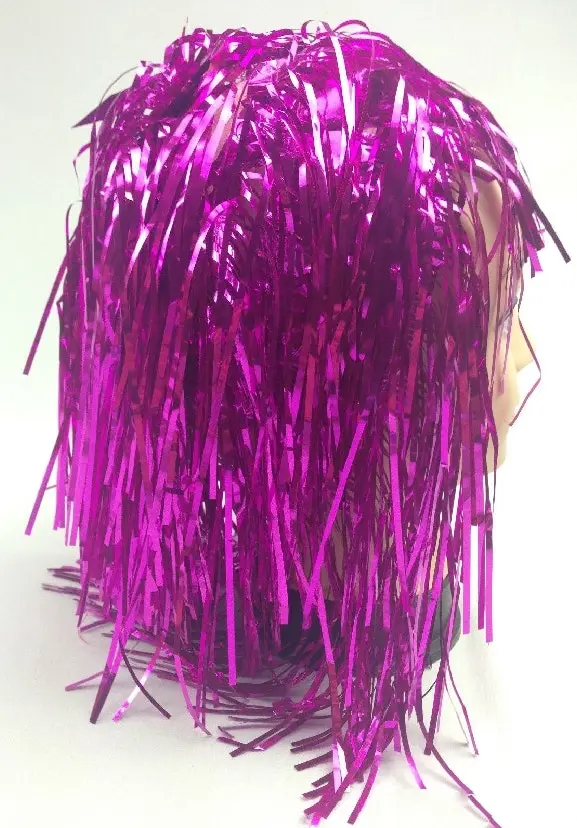 Tinsel Metallic Wig 70s 50s 20s Costume Mens Womens Unisex Disco Fancy Dress Up