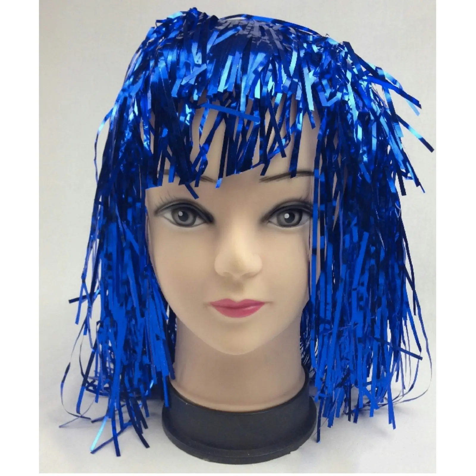 Tinsel Metallic Wig 70s 50s 20s Costume Mens Womens Unisex Disco Fancy Dress Up