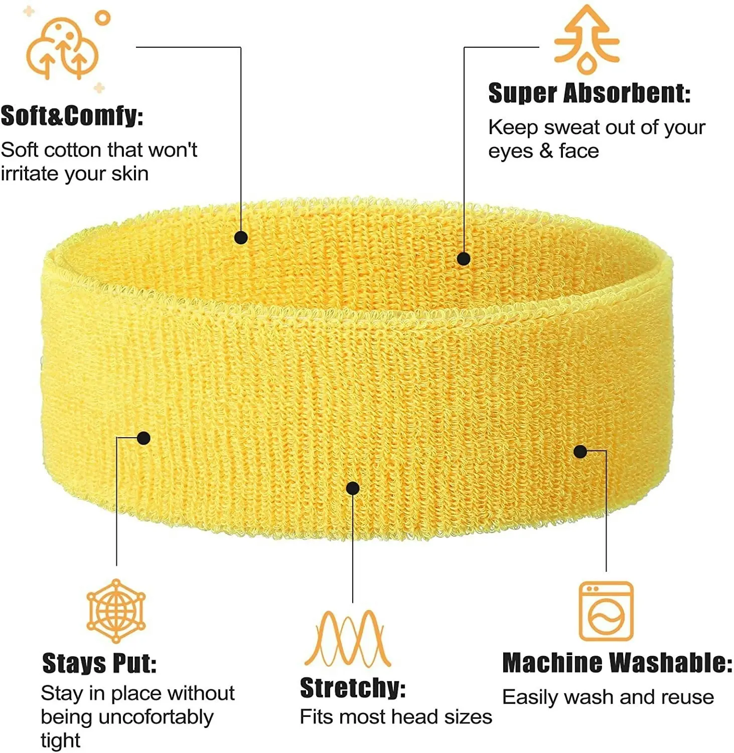 WRISTBAND & HEADBAND SET Tennis Terry Towelling Cotton Sweat Band Team Gym Kit