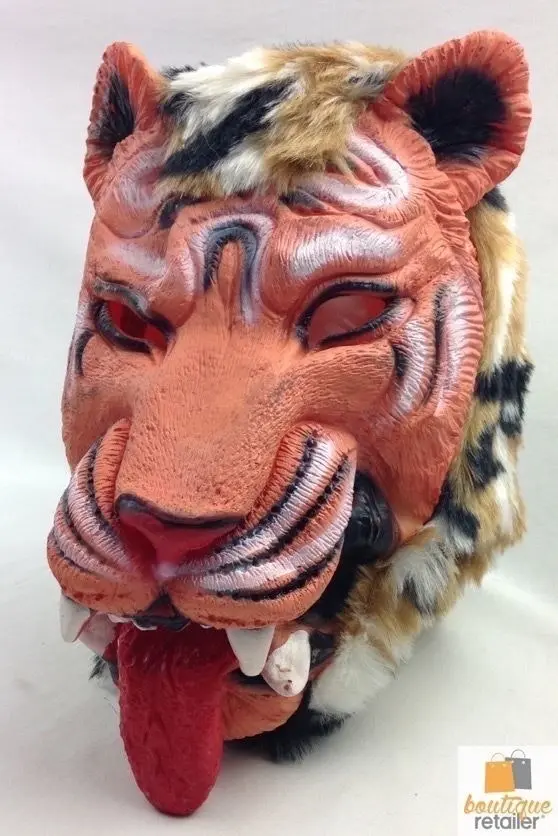 Animal Head Face Mask Halloween Latex Rubber Costume Party Horse Tiger Lion Wolf