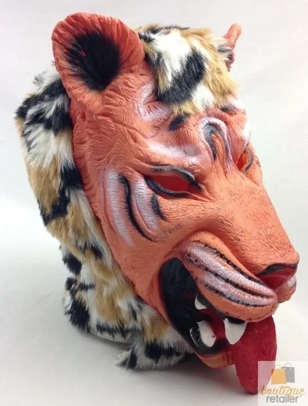 Animal Head Face Mask Halloween Latex Rubber Costume Party Horse Tiger Lion Wolf