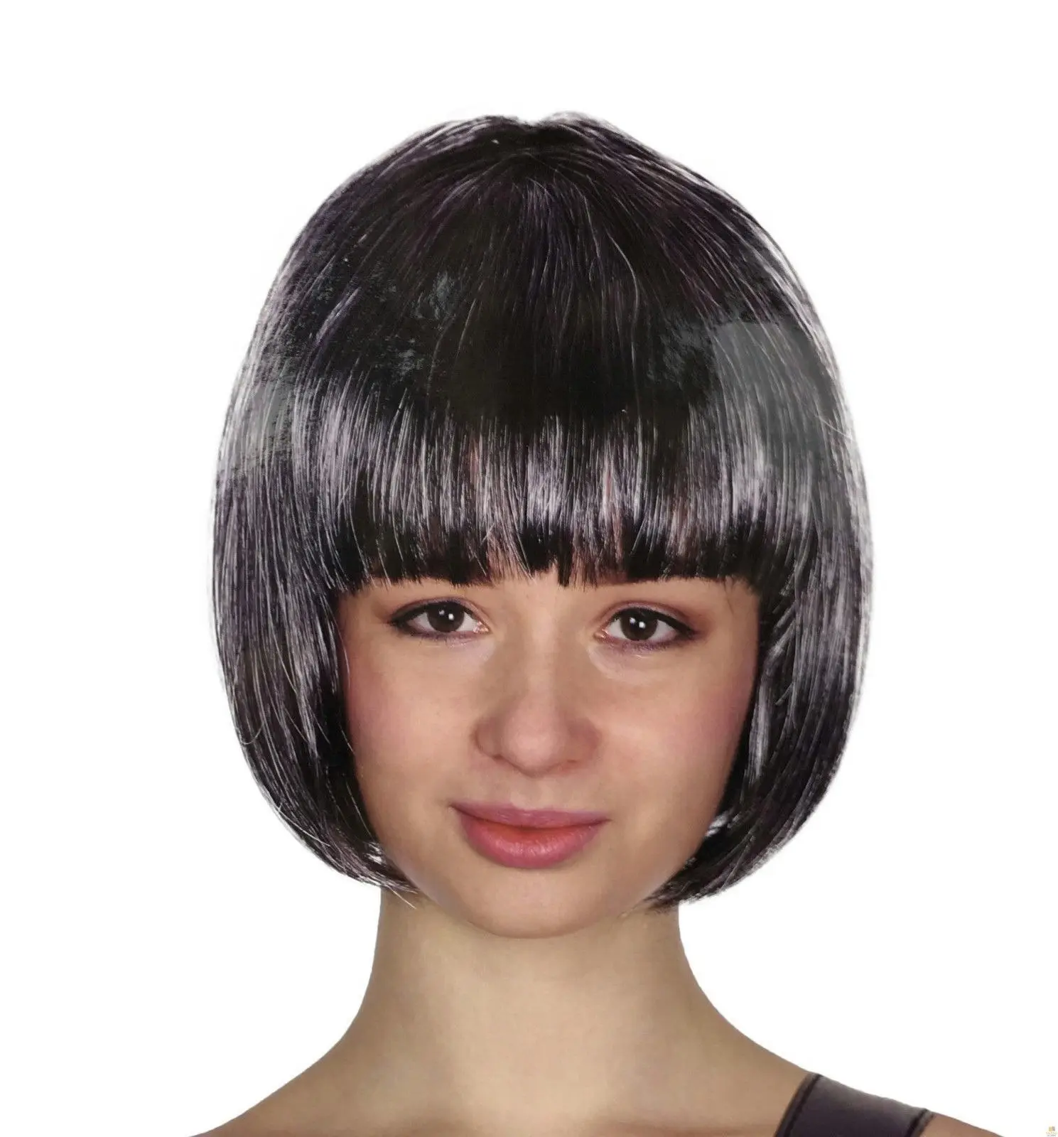 Bob Wig Costume Short Straight Fringe Cosplay Party Full Hair Womens Fancy Dress