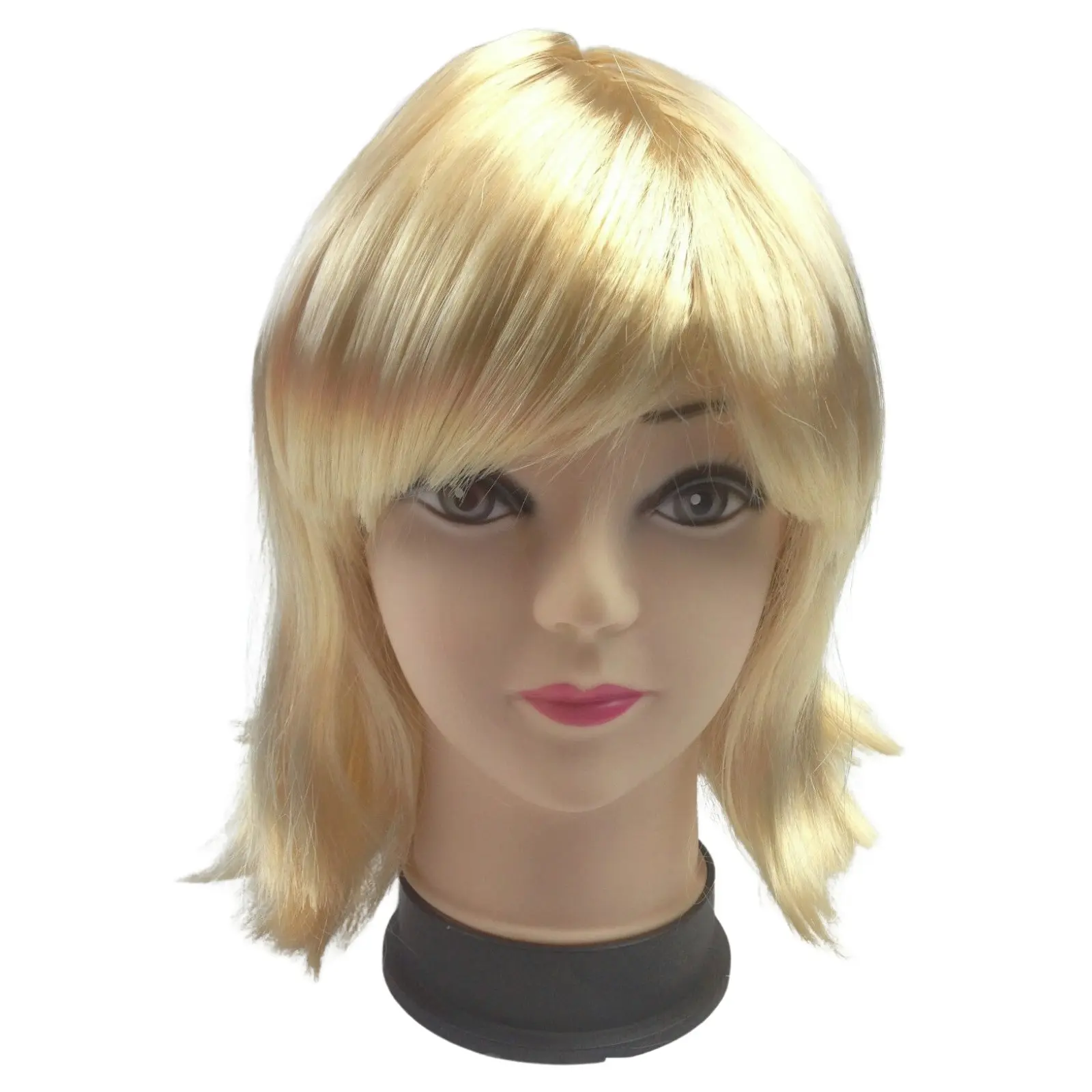 Bob Wig Costume Short Straight Fringe Cosplay Party Full Hair Womens Fancy Dress