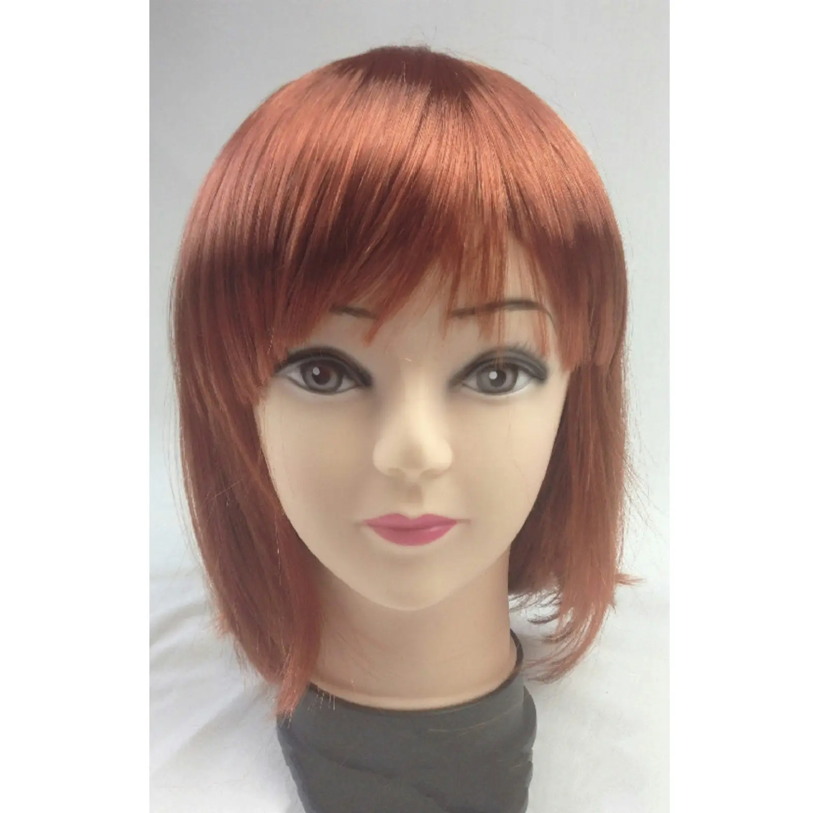 Bob Wig Costume Short Straight Fringe Cosplay Party Full Hair Womens Fancy Dress