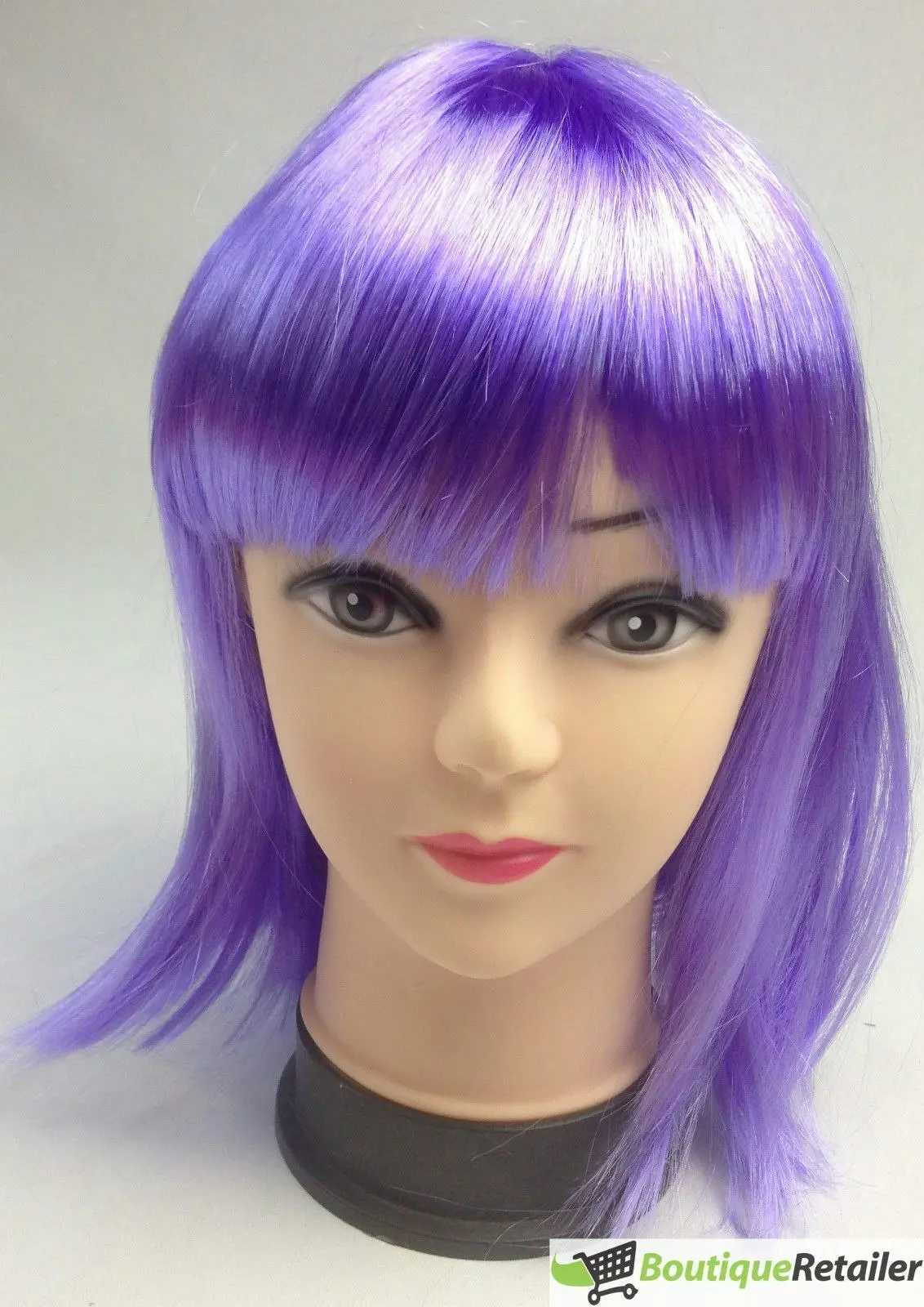 Bob Wig Costume Short Straight Fringe Cosplay Party Full Hair Womens Fancy Dress