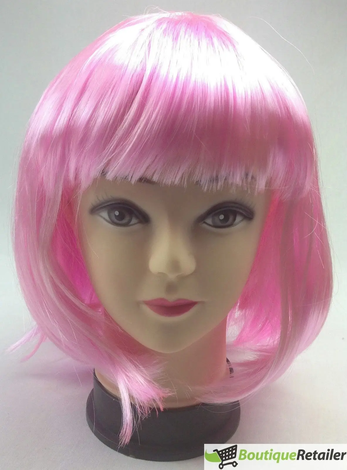 Bob Wig Costume Short Straight Fringe Cosplay Party Full Hair Womens Fancy Dress