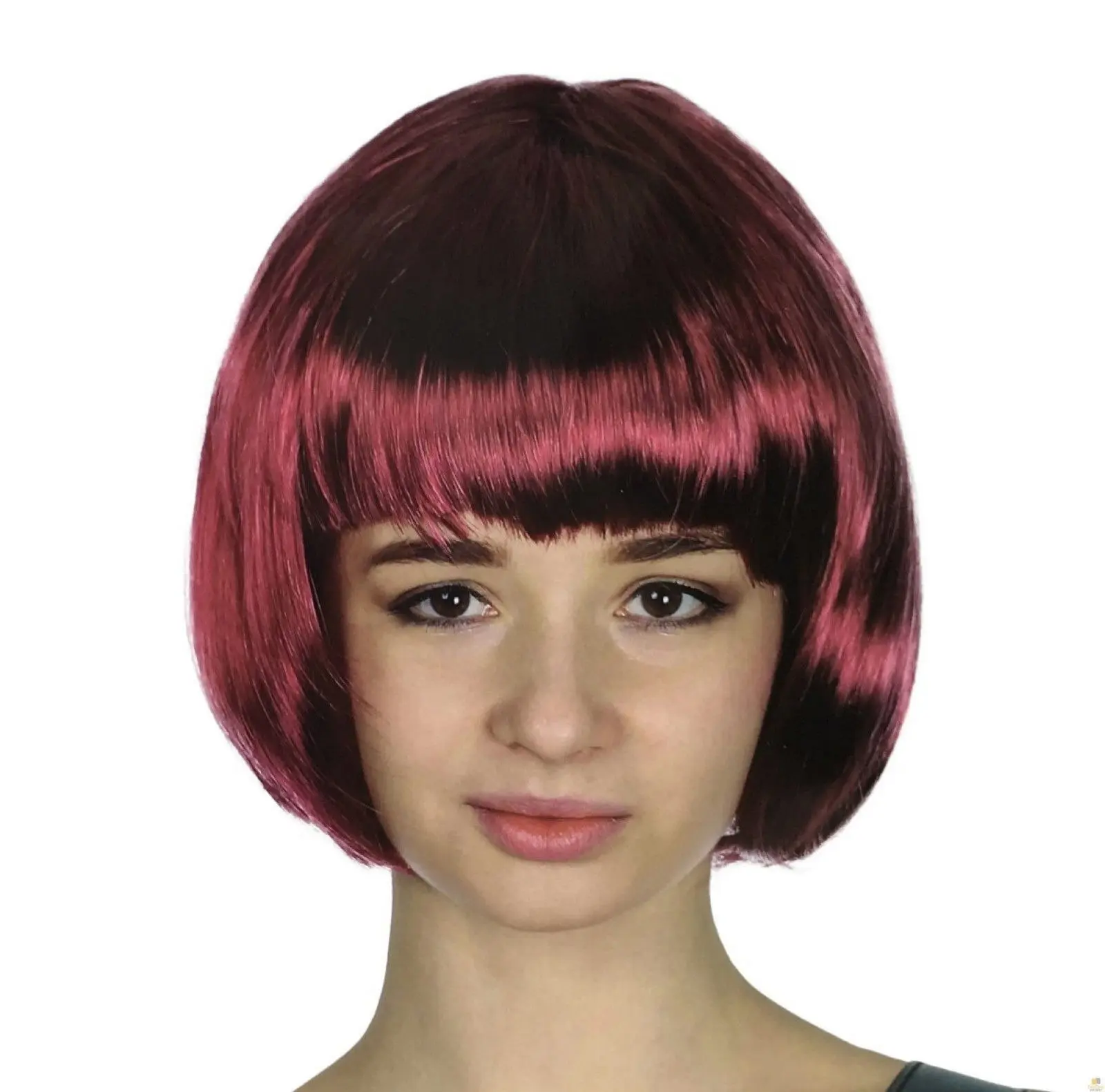 Bob Wig Costume Short Straight Fringe Cosplay Party Full Hair Womens Fancy Dress