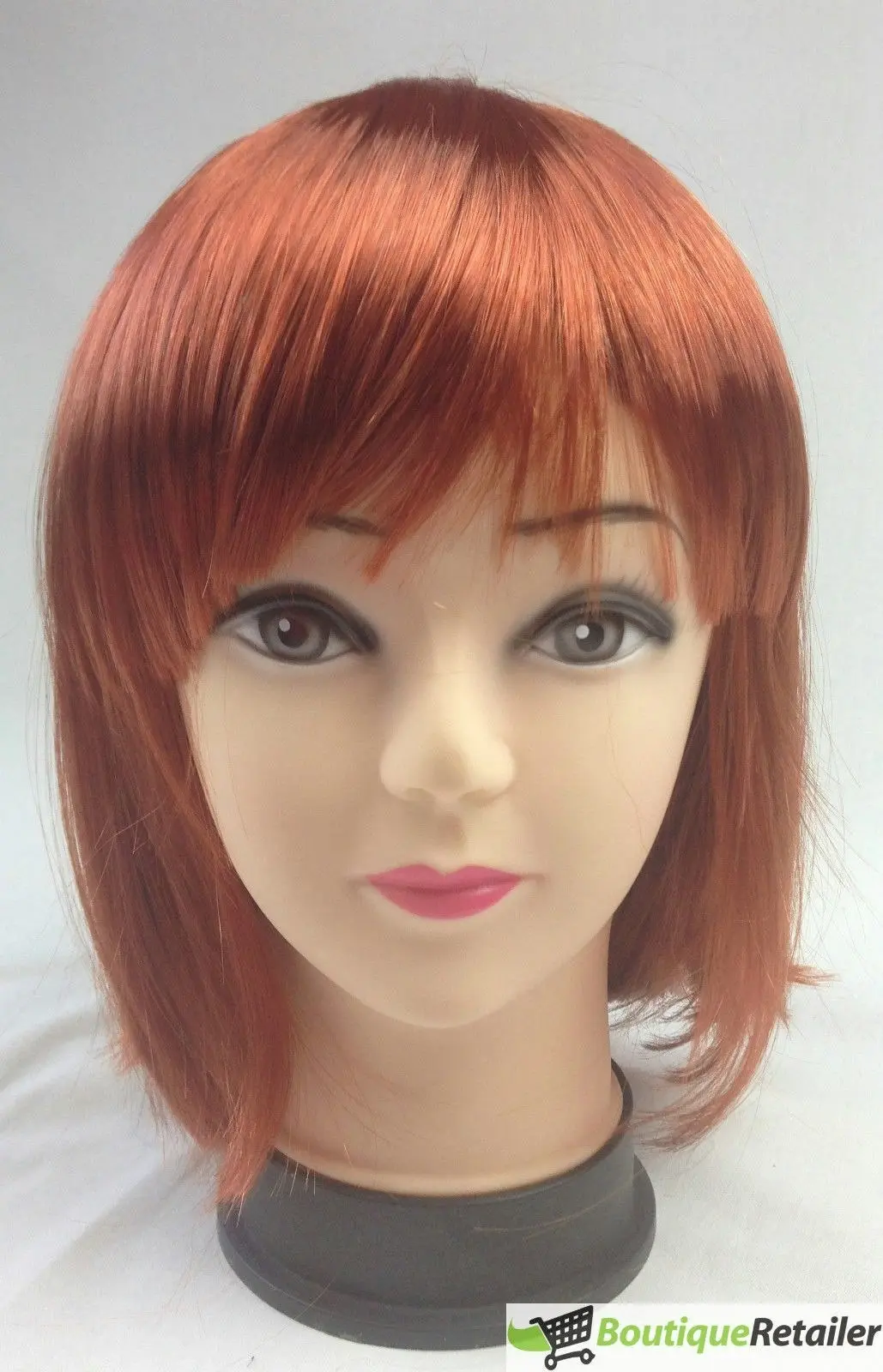 Bob Wig Costume Short Straight Fringe Cosplay Party Full Hair Womens Fancy Dress