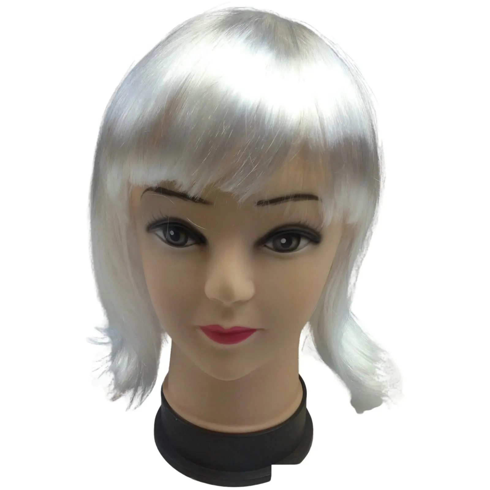 Bob Wig Costume Short Straight Fringe Cosplay Party Full Hair Womens Fancy Dress