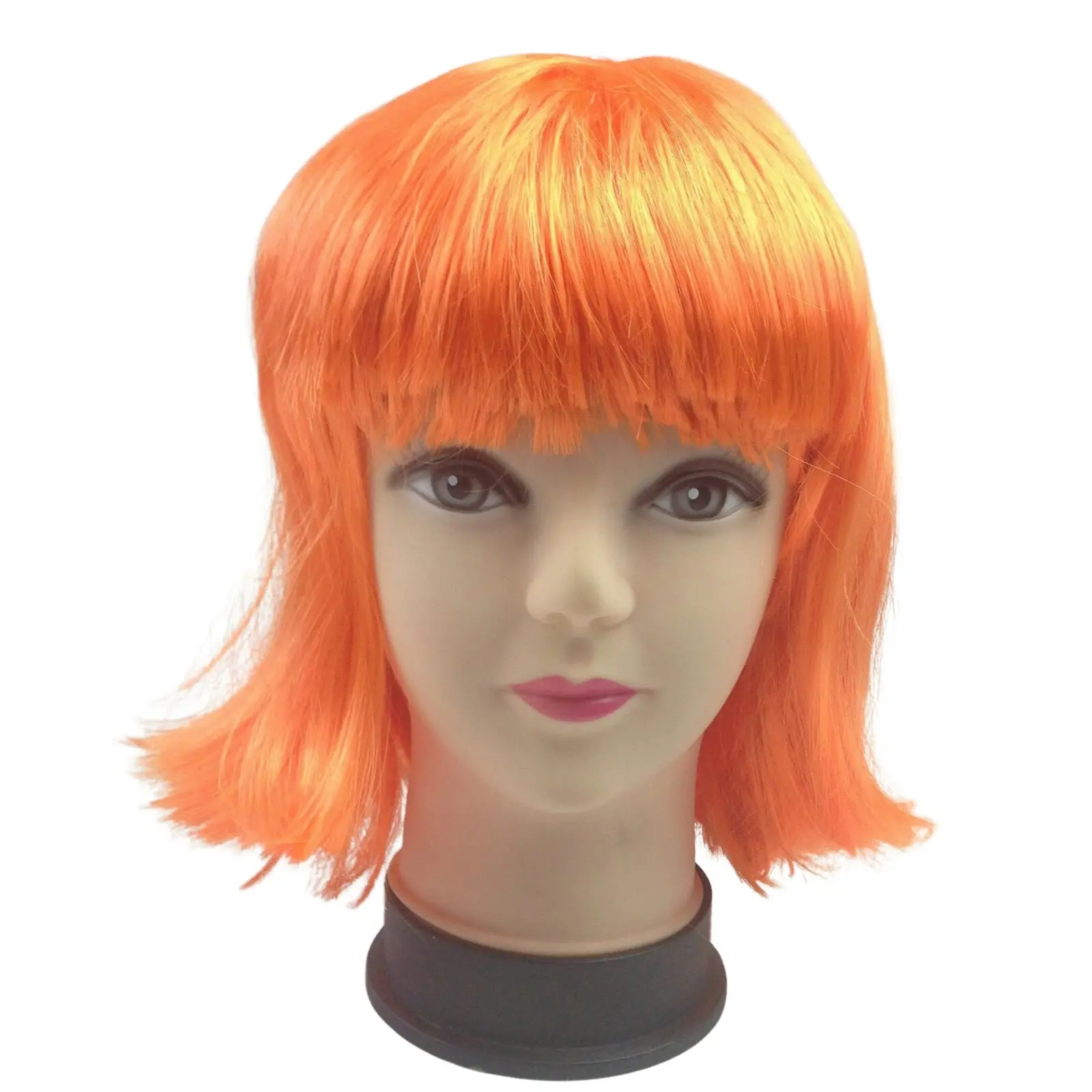 Bob Wig Costume Short Straight Fringe Cosplay Party Full Hair Womens Fancy Dress