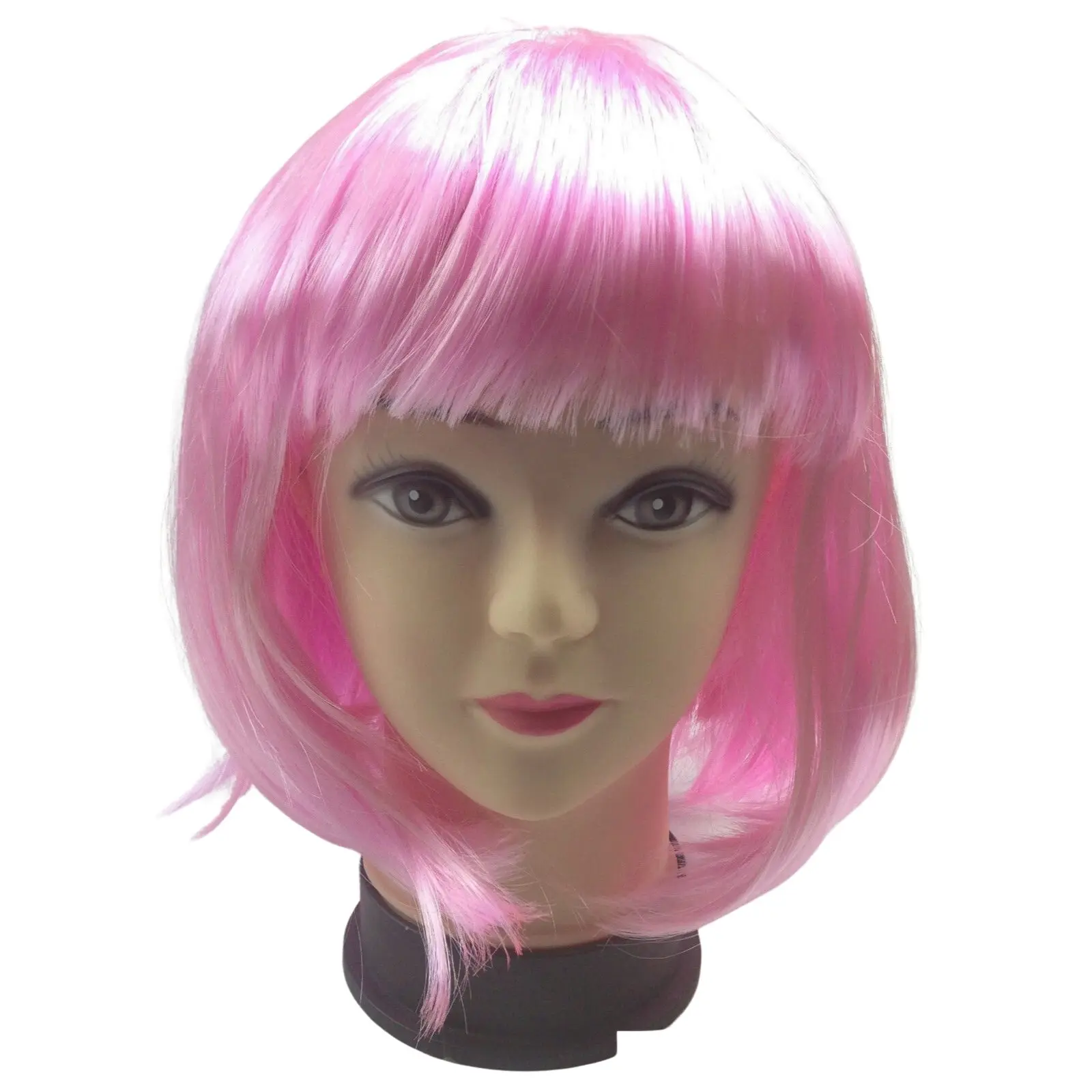 Bob Wig Costume Short Straight Fringe Cosplay Party Full Hair Womens Fancy Dress