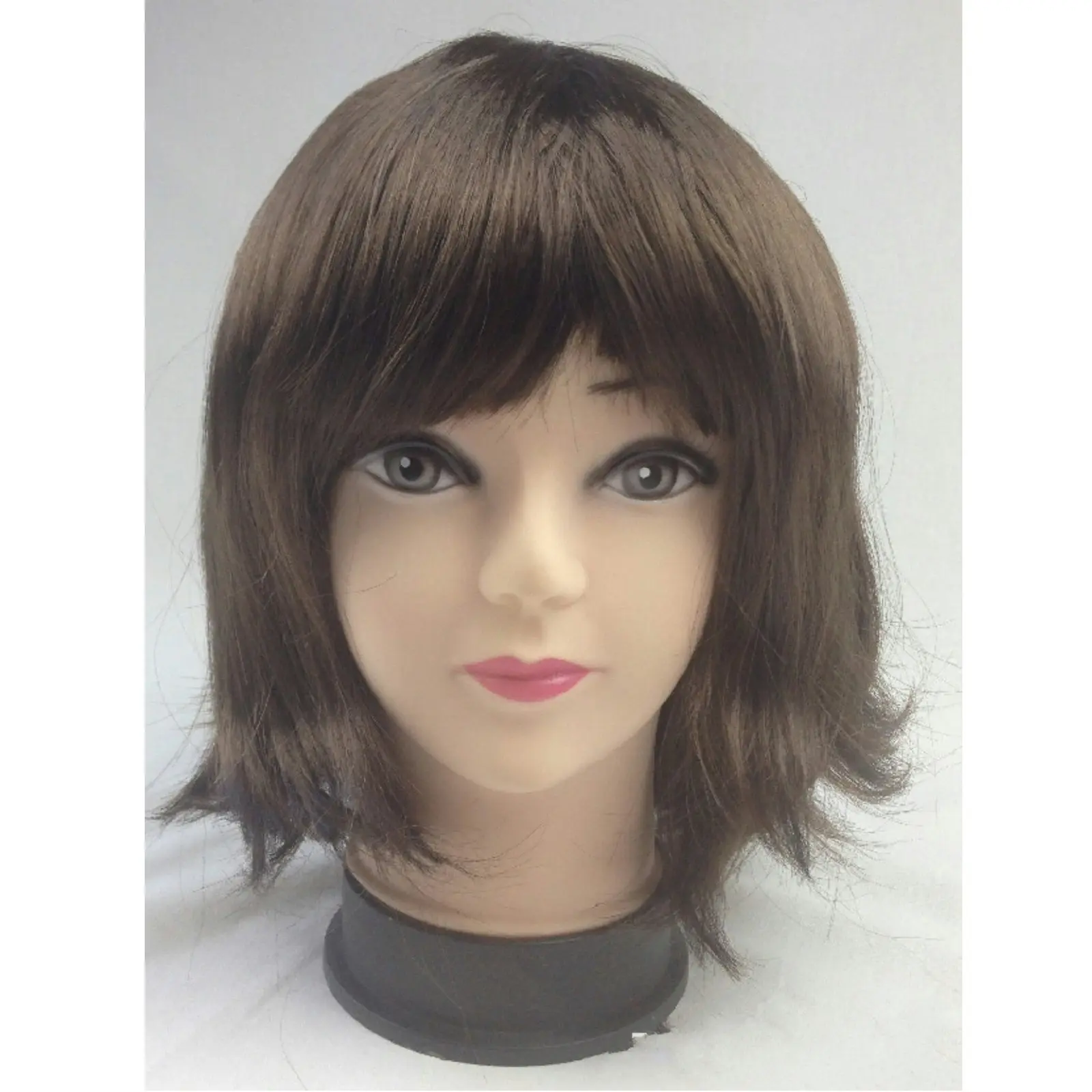 Bob Wig Costume Short Straight Fringe Cosplay Party Full Hair Womens Fancy Dress