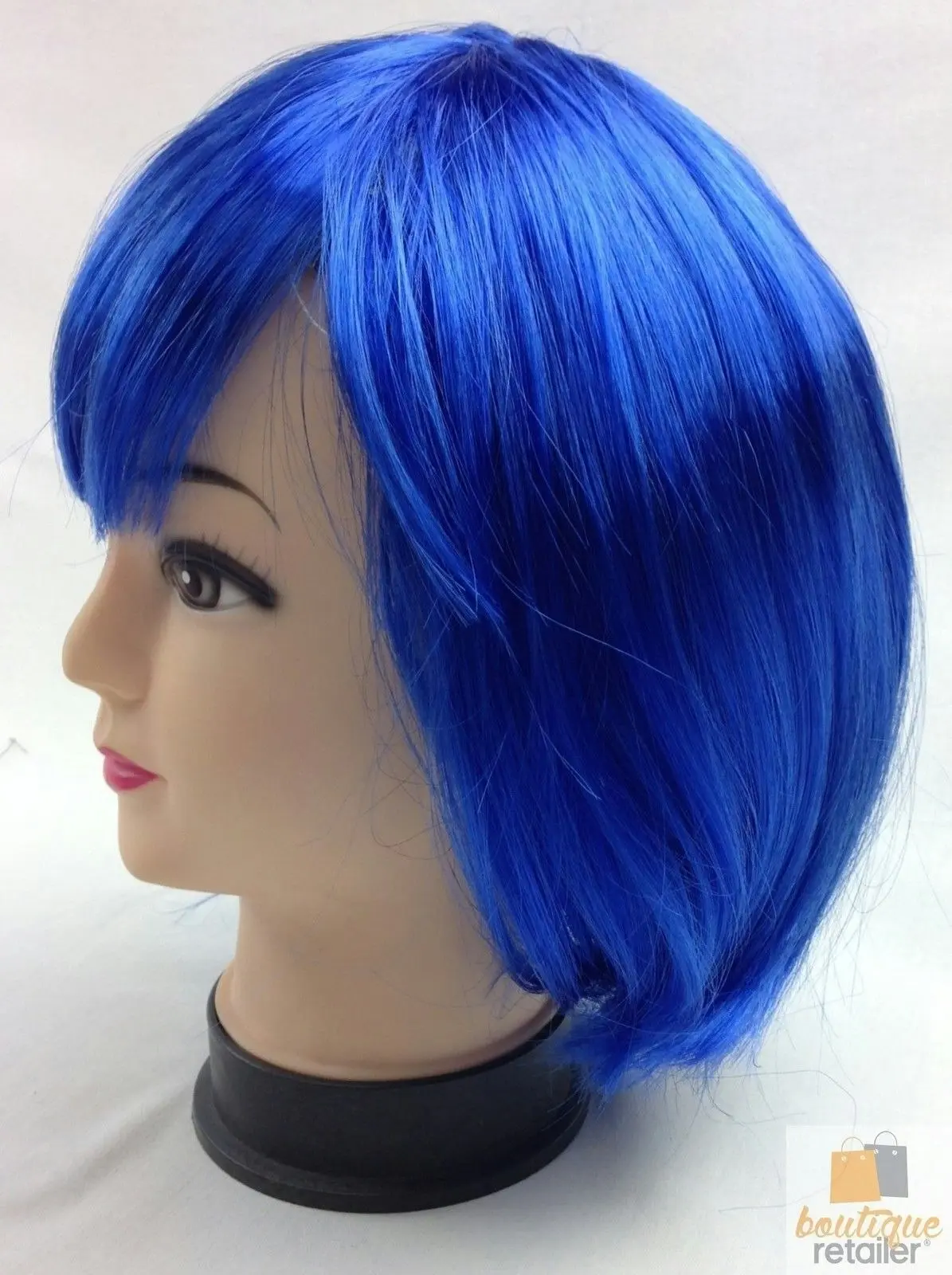 Bob Wig Costume Short Straight Fringe Cosplay Party Full Hair Womens Fancy Dress