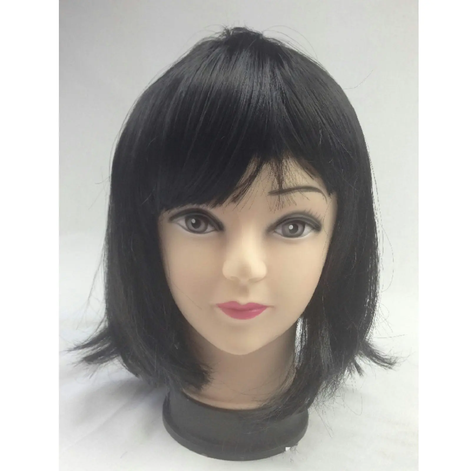 Bob Wig Costume Short Straight Fringe Cosplay Party Full Hair Womens Fancy Dress