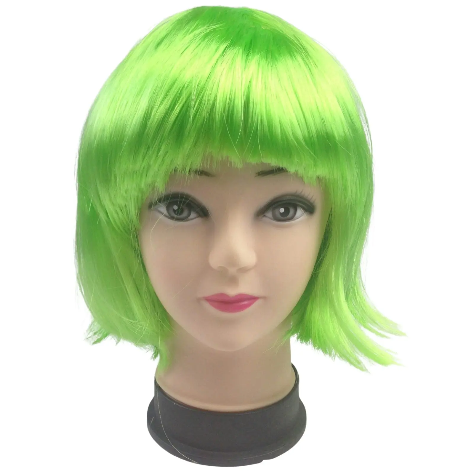 Bob Wig Costume Short Straight Fringe Cosplay Party Full Hair Womens Fancy Dress