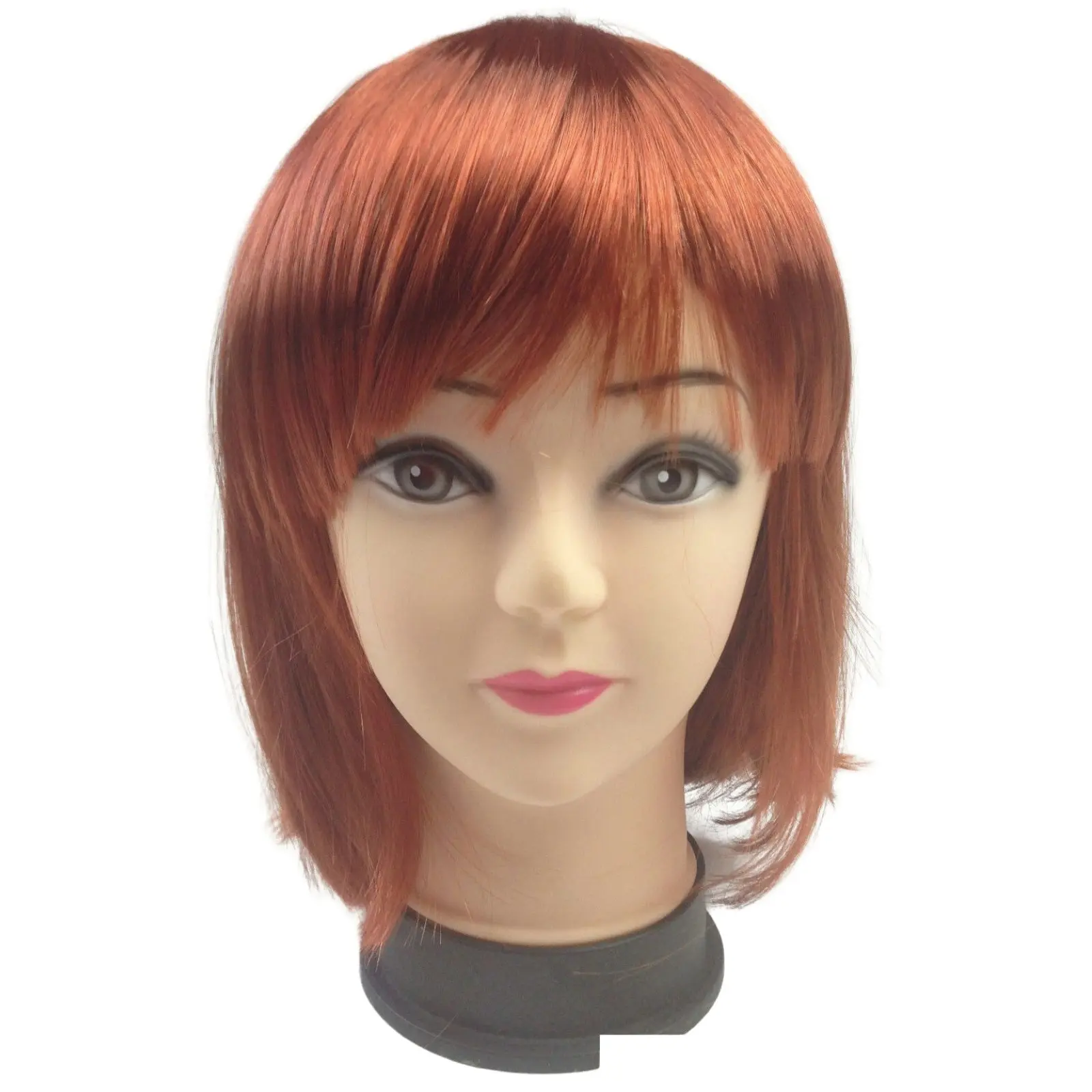 Bob Wig Costume Short Straight Fringe Cosplay Party Full Hair Womens Fancy Dress