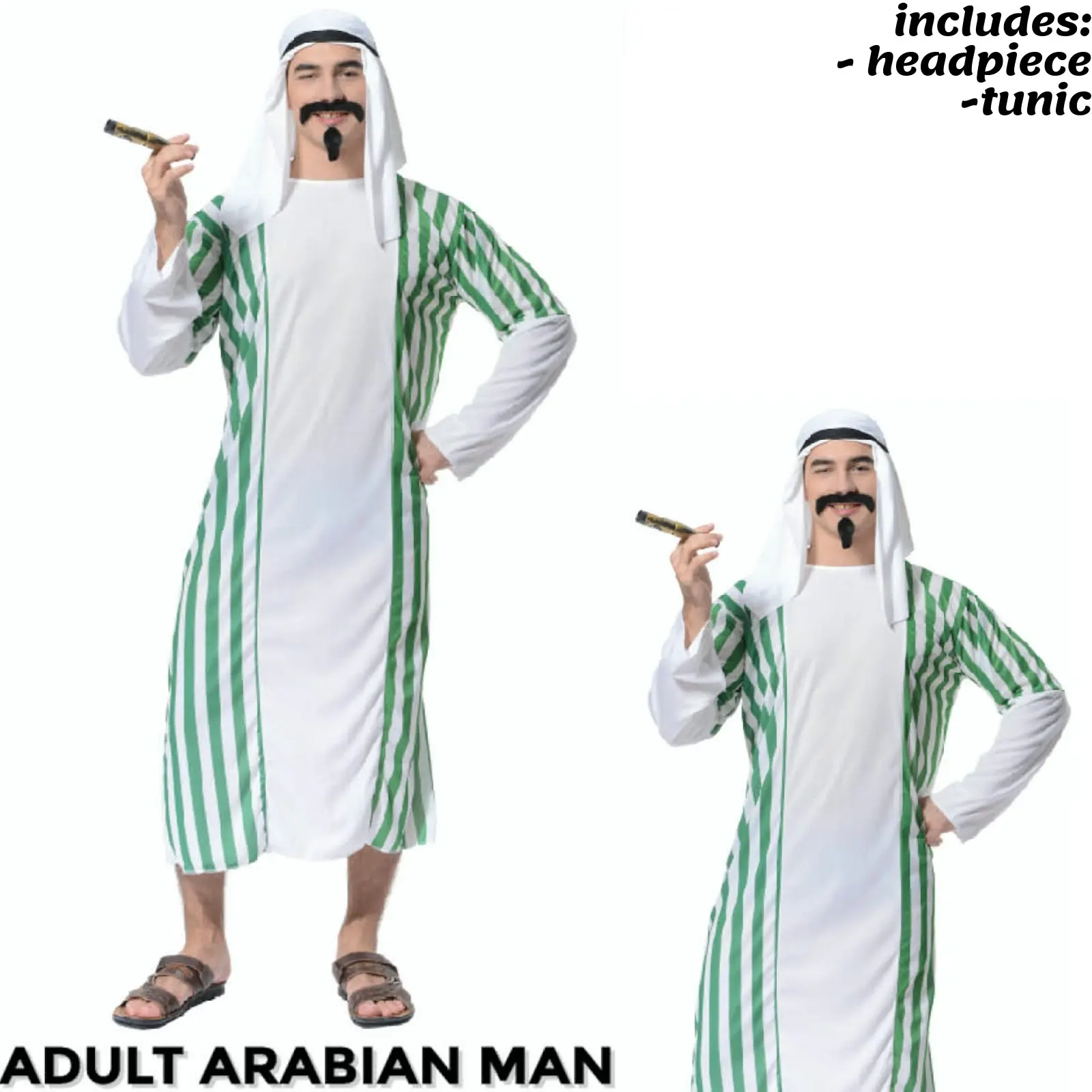 Arabian Man Costume Middle Eastern Party Sheik Dress Arab Sultan Dubai