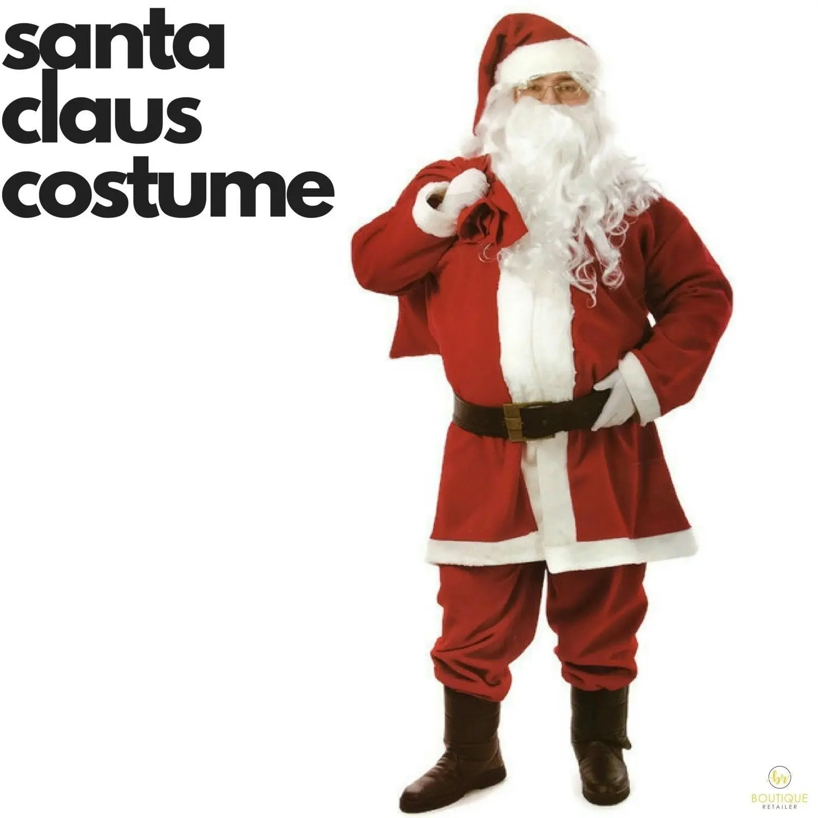 PREMIUM LUXURY ADULT SANTA CLAUS COSTUME Suit Father Xmas Party Outfit