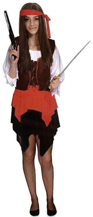 Deluxe PIRATE WOMAN COSTUME Fancy Dress Adult Outfit Halloween Ladies