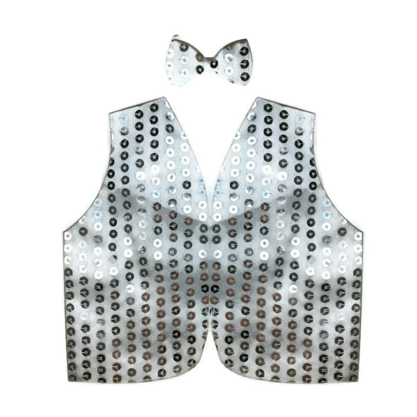 Mens SEQUIN VEST Dance Costume Party Coat Disco Accessory Sparkle Waistcoat