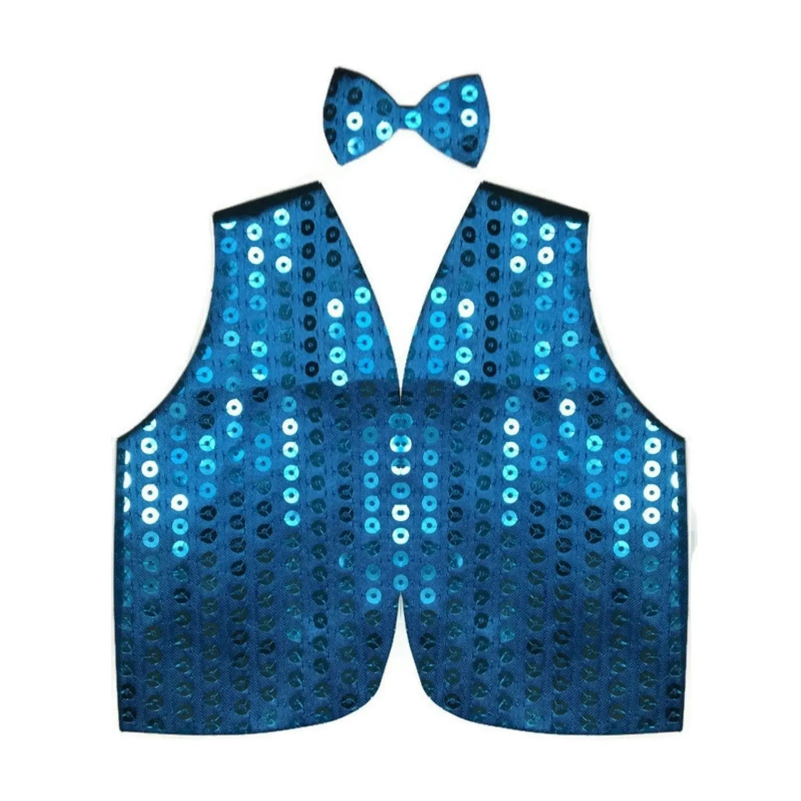 Mens SEQUIN VEST Dance Costume Party Coat Disco Accessory Sparkle Waistcoat