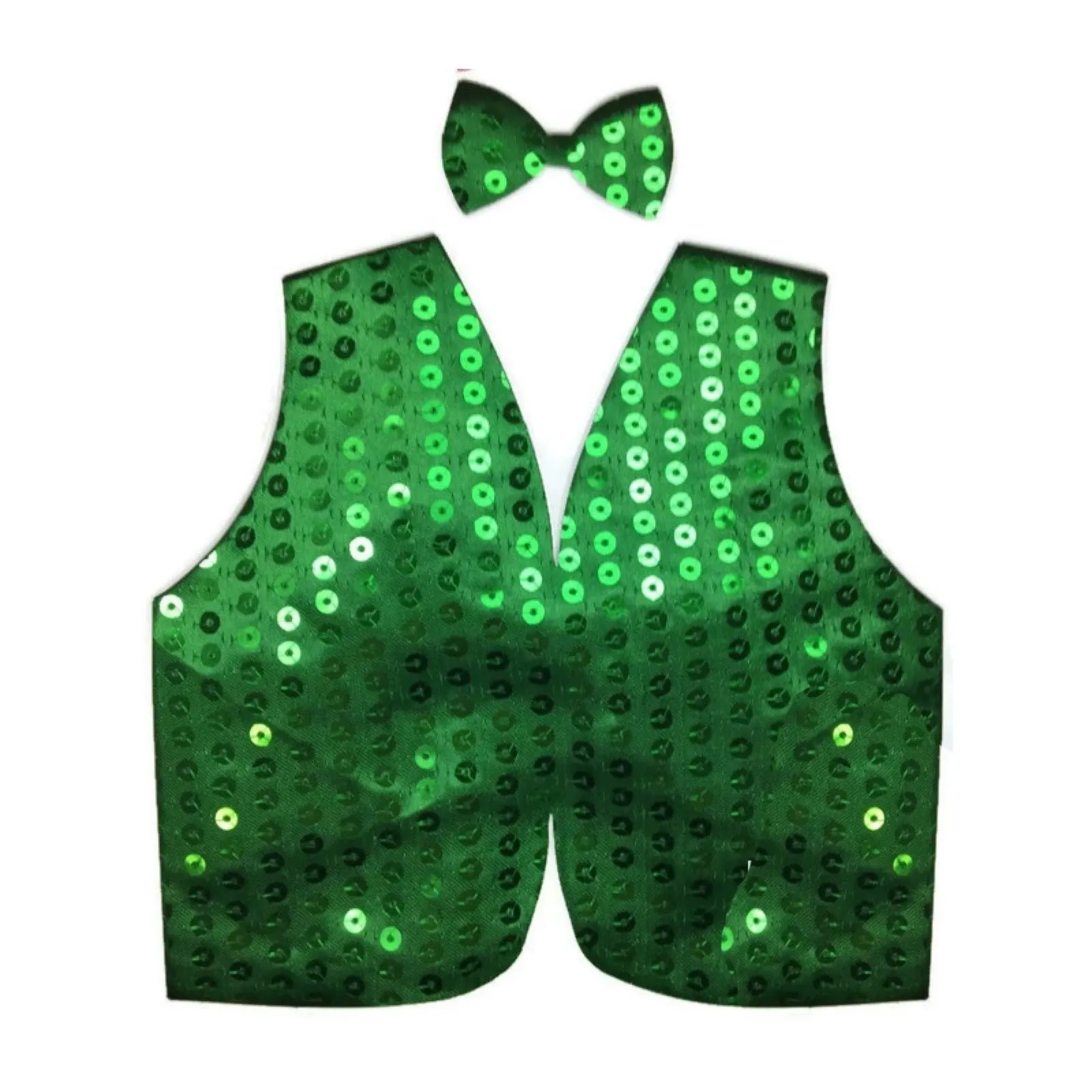 Mens SEQUIN VEST Dance Costume Party Coat Disco Accessory Sparkle Waistcoat