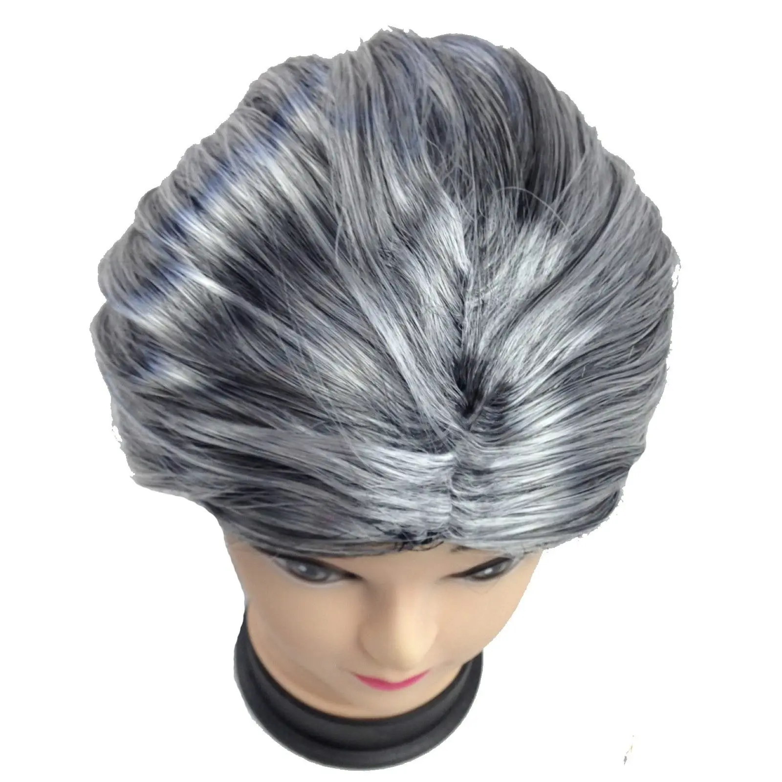 GRANDMA WIG Grey Hair Old Lady Granny Fancy Dress Costume Party Grand Mother