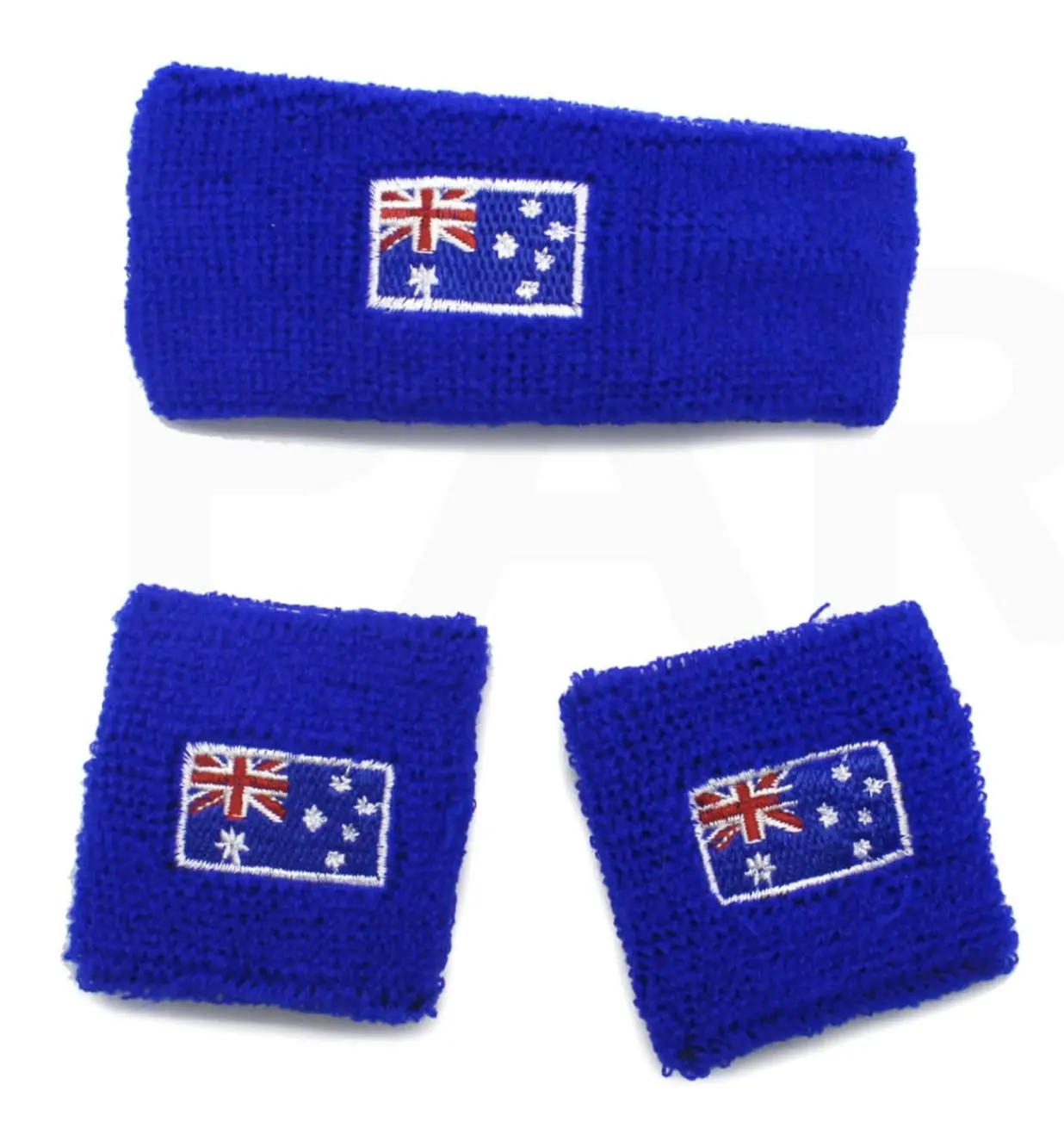 Australia Day Australian Flag Head Hand & Wrist Band Set Sweatband Accessories