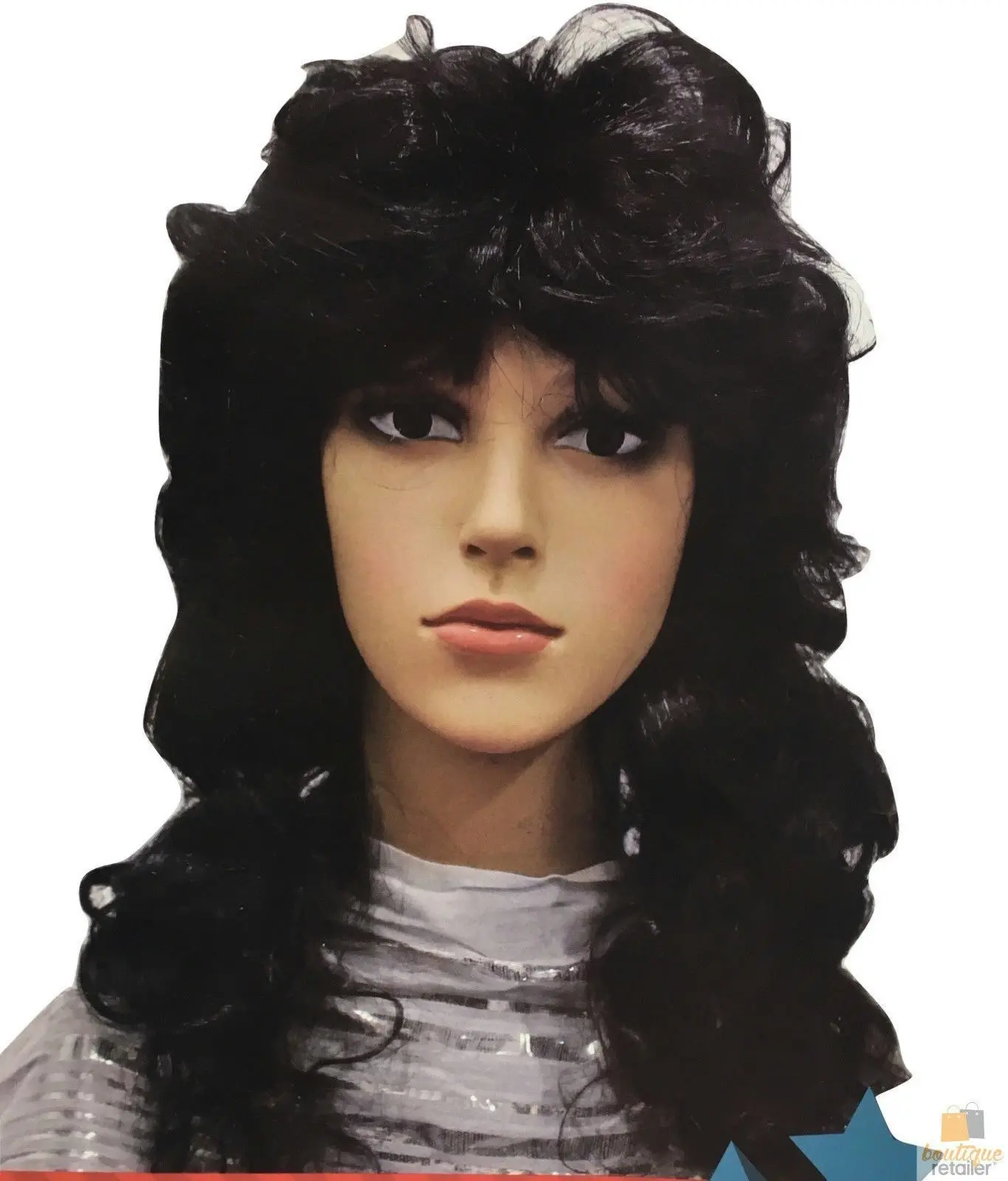 RETRO WIG Curly Long Hair Disco Punk Rock Party Costume 60s 70s 22425