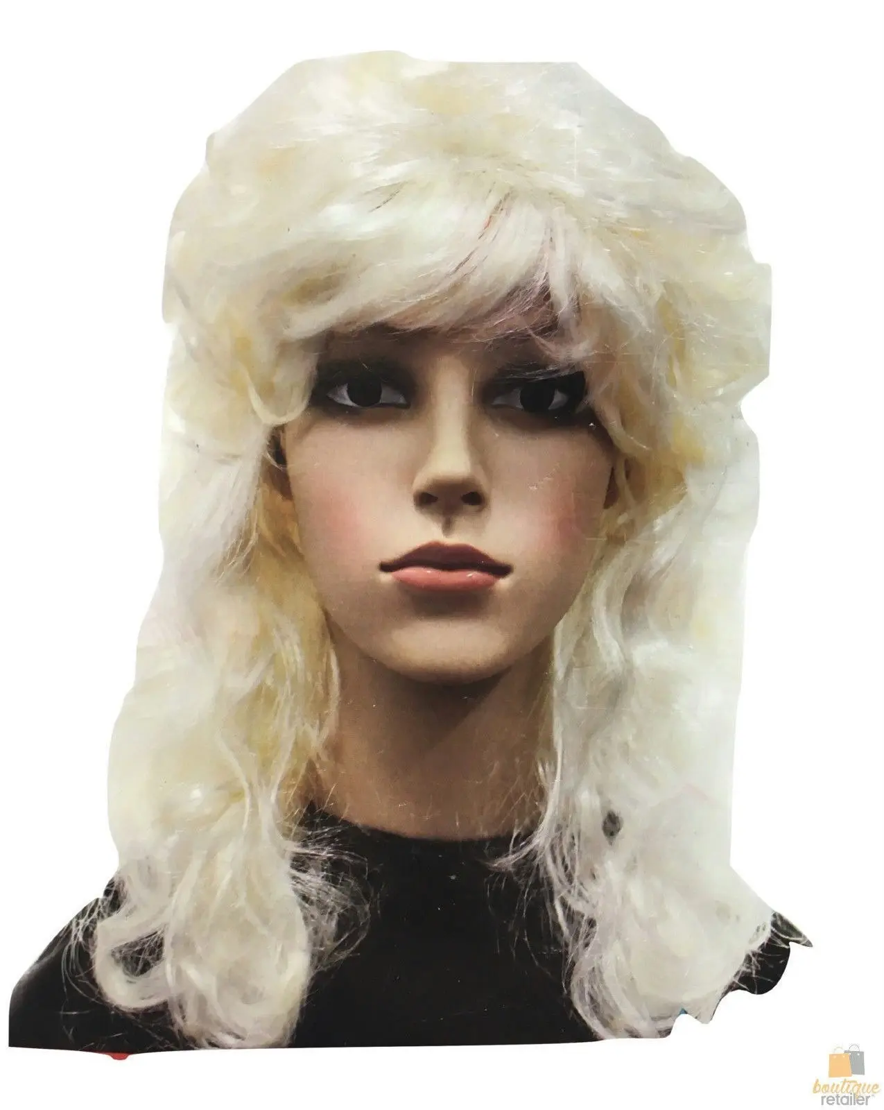 RETRO WIG Curly Long Hair Disco Punk Rock Party Costume 60s 70s 22425