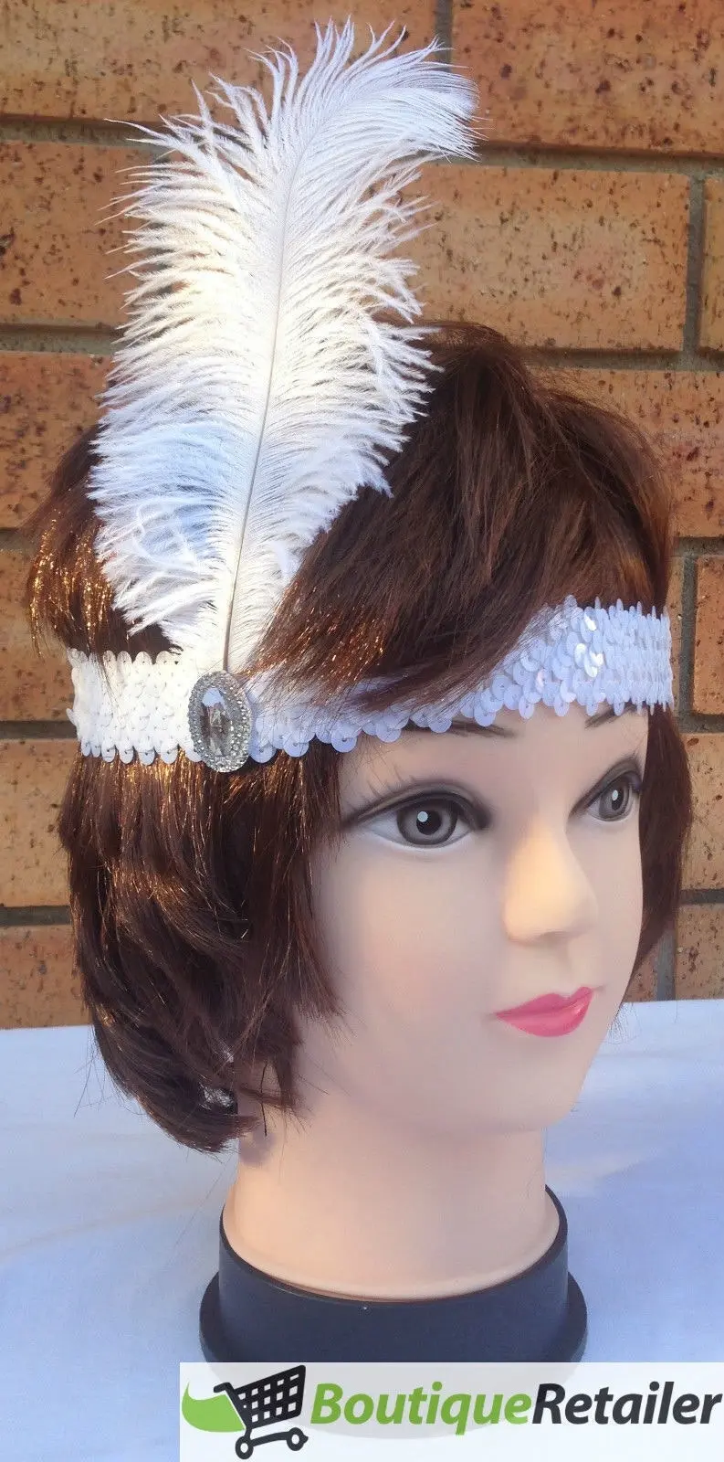 3x 1920s FLAPPER HEADBAND Headpiece Feather Sequin Charleston Costume Gatsby